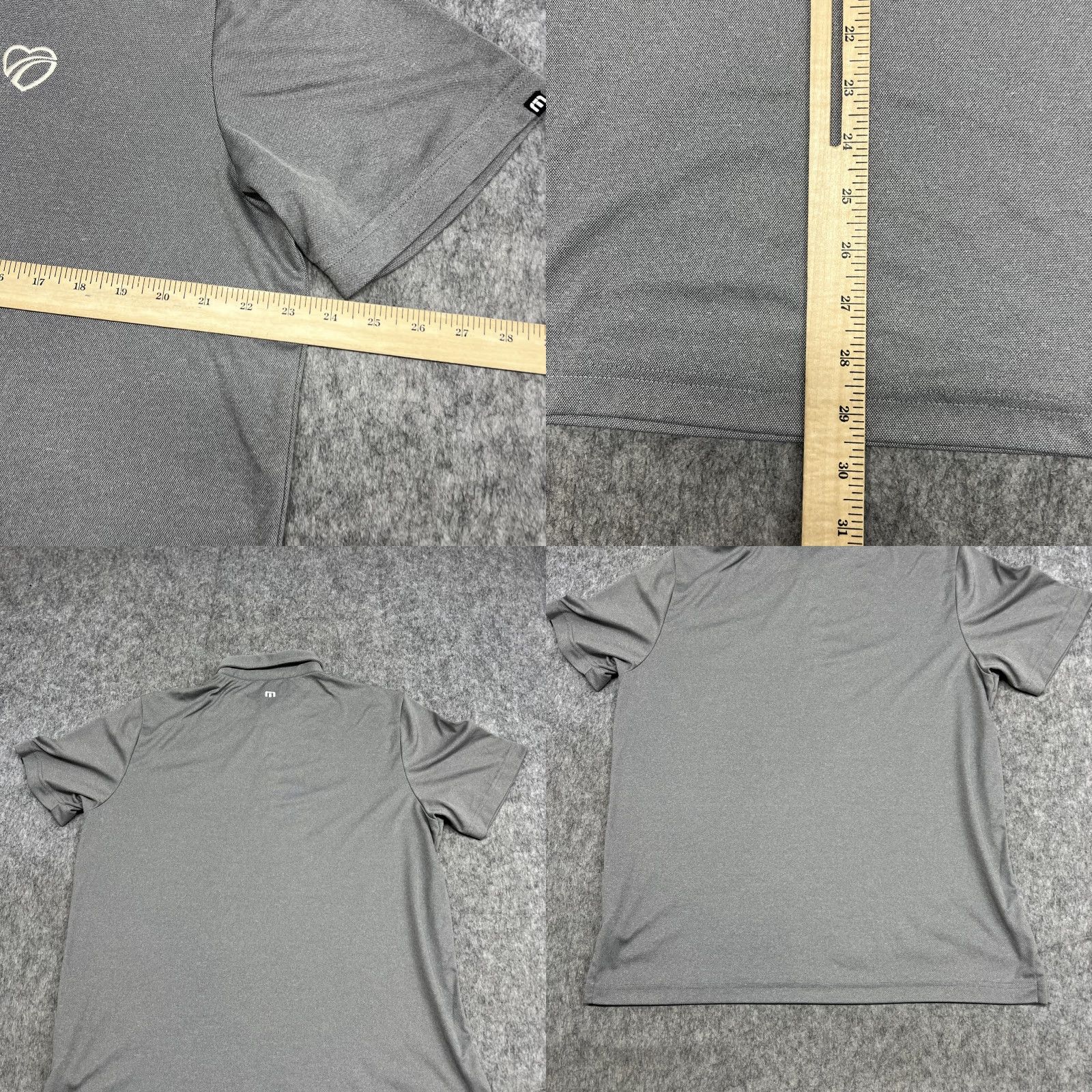 TravisMathew TravisMathew Polo Shirt Mens XL Gray Lightweight Performance Golf Regular Sleeve Short Sleeve Collared Button Front Pique Jersey Size US XL / EU 56 / 4 - 8 Thumbnail
