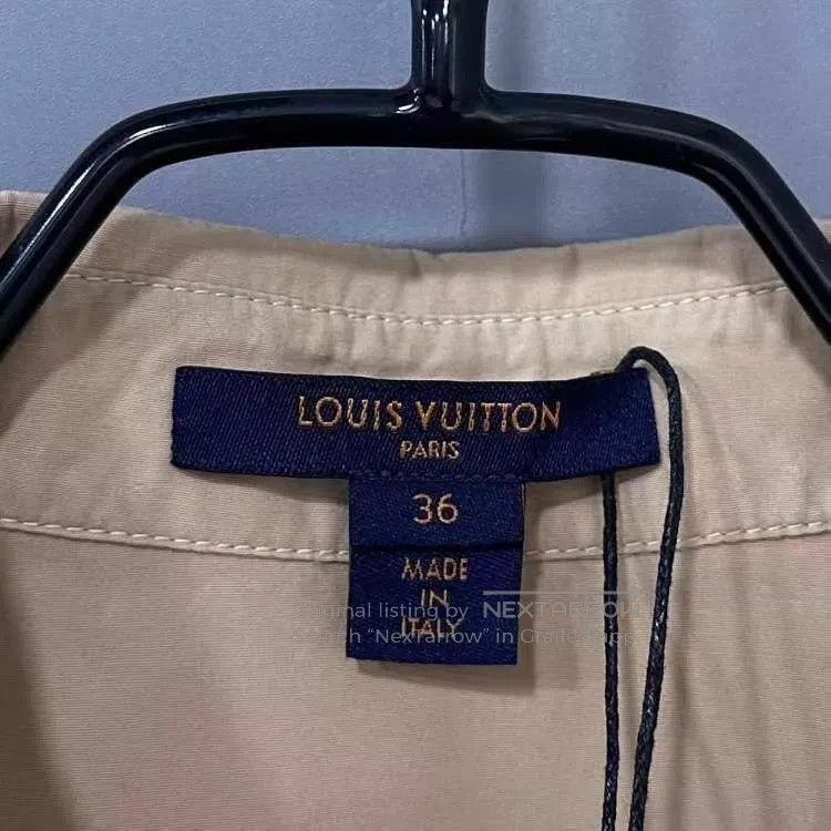 Louis Vuitton Louis Vuitton Rhinestone logo khaki short sleeve shirt Size XS / US 0-2 / IT 36-38 - 6 Thumbnail