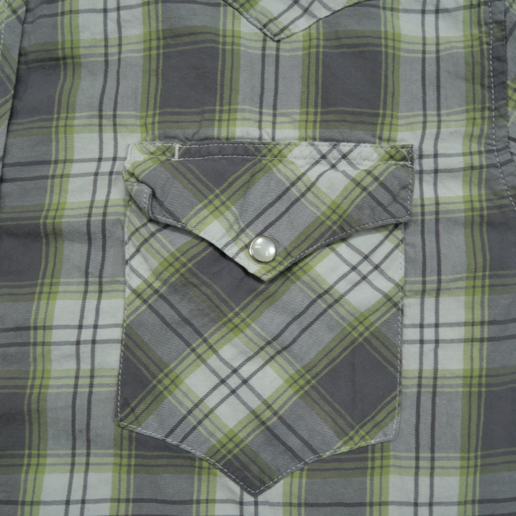 Roper VINTAGE Roper Shirt Mens XL Grey Green Plaid Pearl Snap Long Sleeve Western Country Size US XL / EU 56 / 4 - 2 Thumbnail