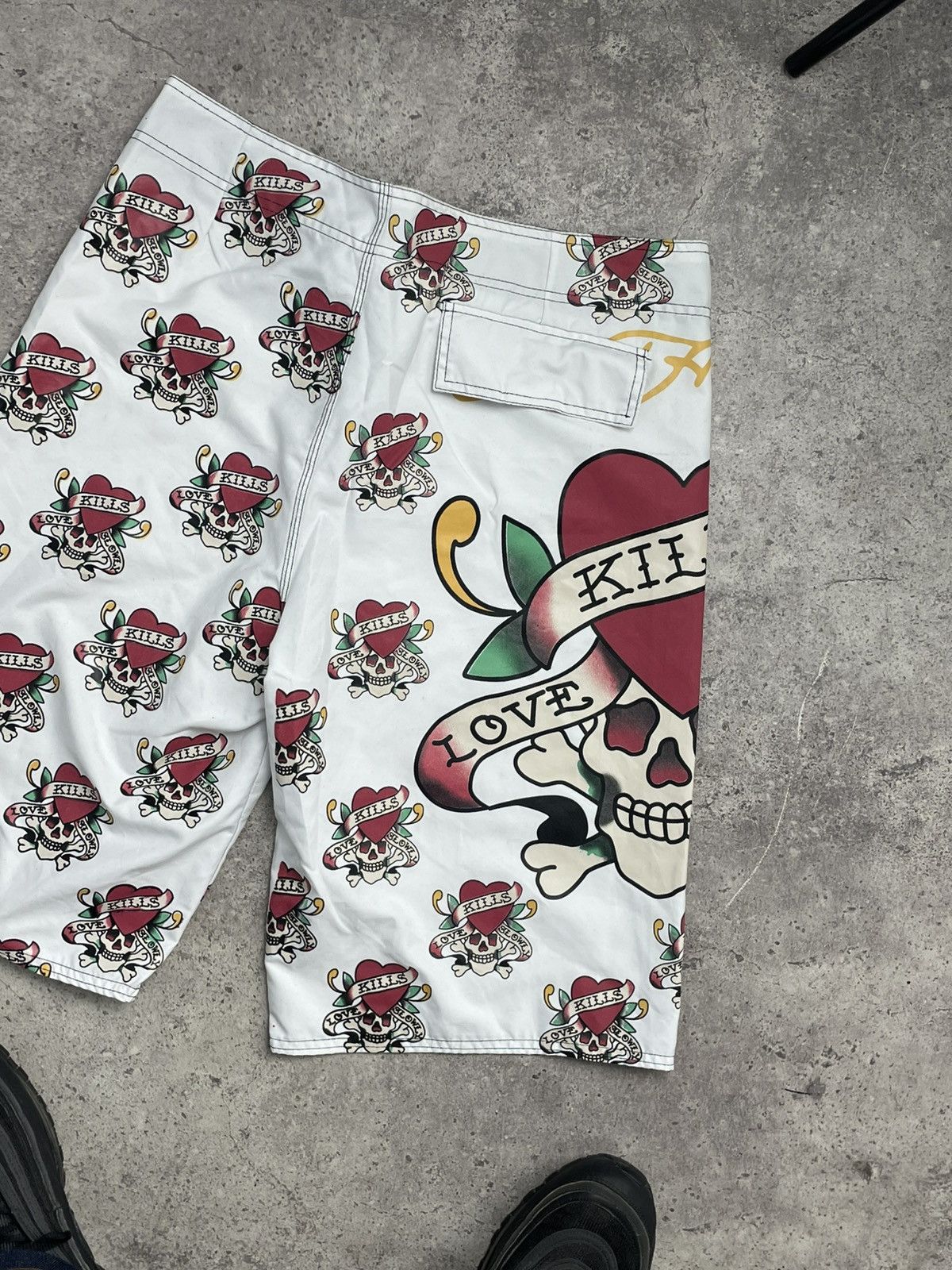 Christian Audigier × Ed Hardy × Vintage VINTAGE PRINTER ED HARDY SWIM SHORTS Size US 36 / EU 52 - 4 Thumbnail