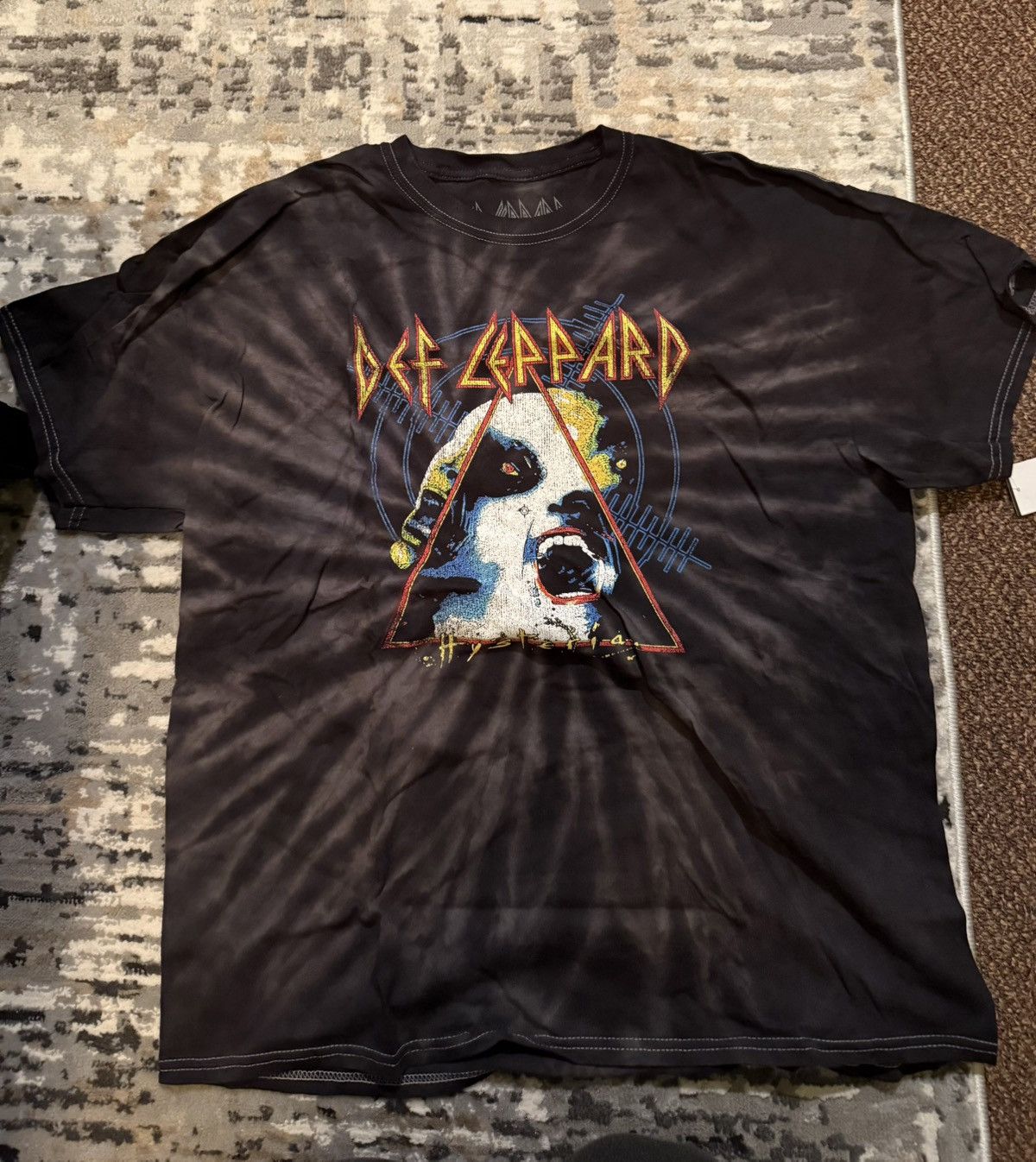 Band Tees × Def Leppard Def Leppard Hysteria T shirt Size XL - Gray / Black Tie Dye Size US XL / EU 56 / 4 - 1 Thumbnail