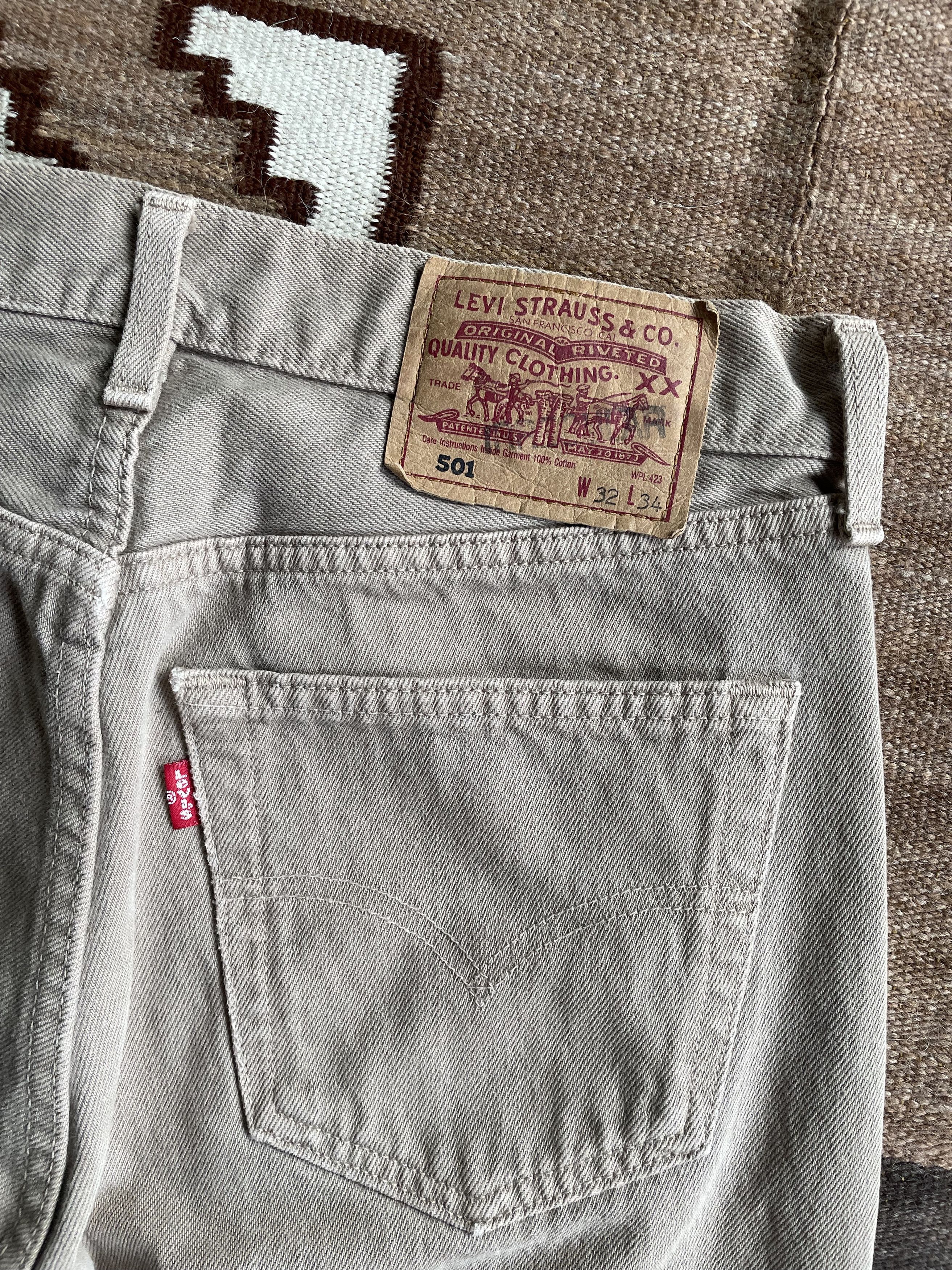 Jean Levis 501 Vintage 90s UK Made Denim Jeans 6850AC Size US 32 / EU 48 - 3 Thumbnail