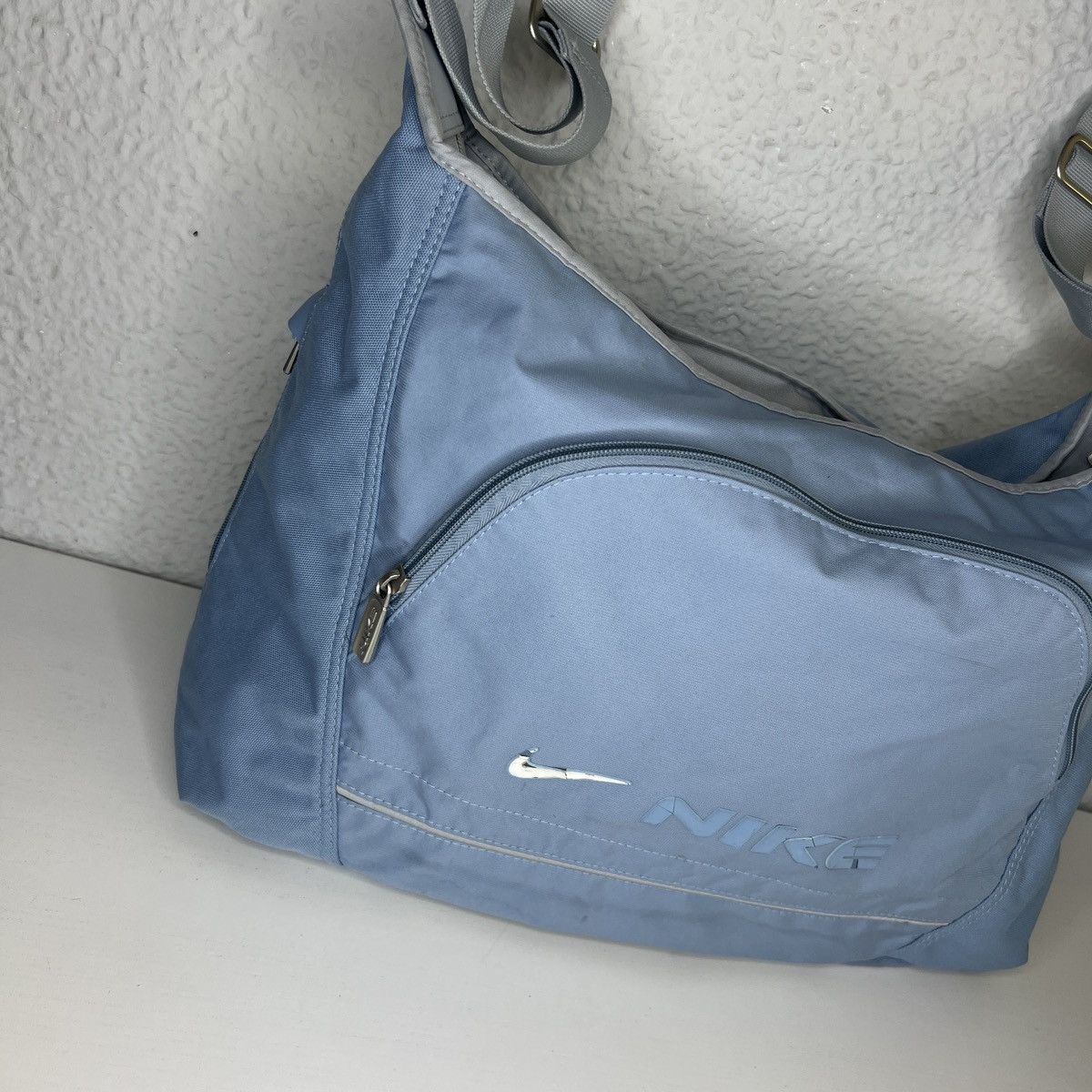 Nike Vintage Y2K Nike Cordura Baby Blue Shoulder Bag Size ONE SIZE - 2 Thumbnail