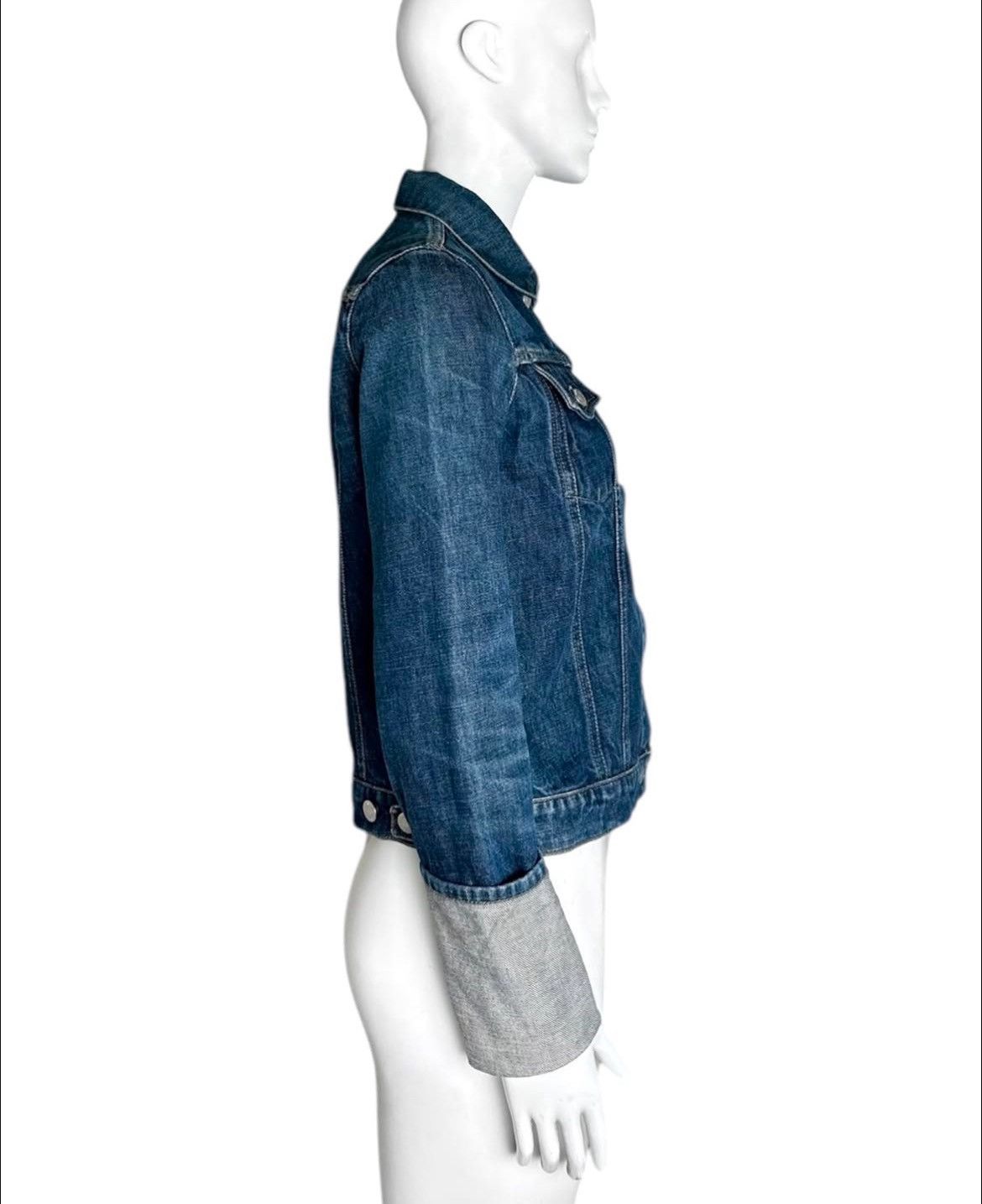 Helmut Lang Helmut Lang A/W 1999 Turned-up Sleeve Denim Jacket Size US XXS / EU 40 - 2 Thumbnail
