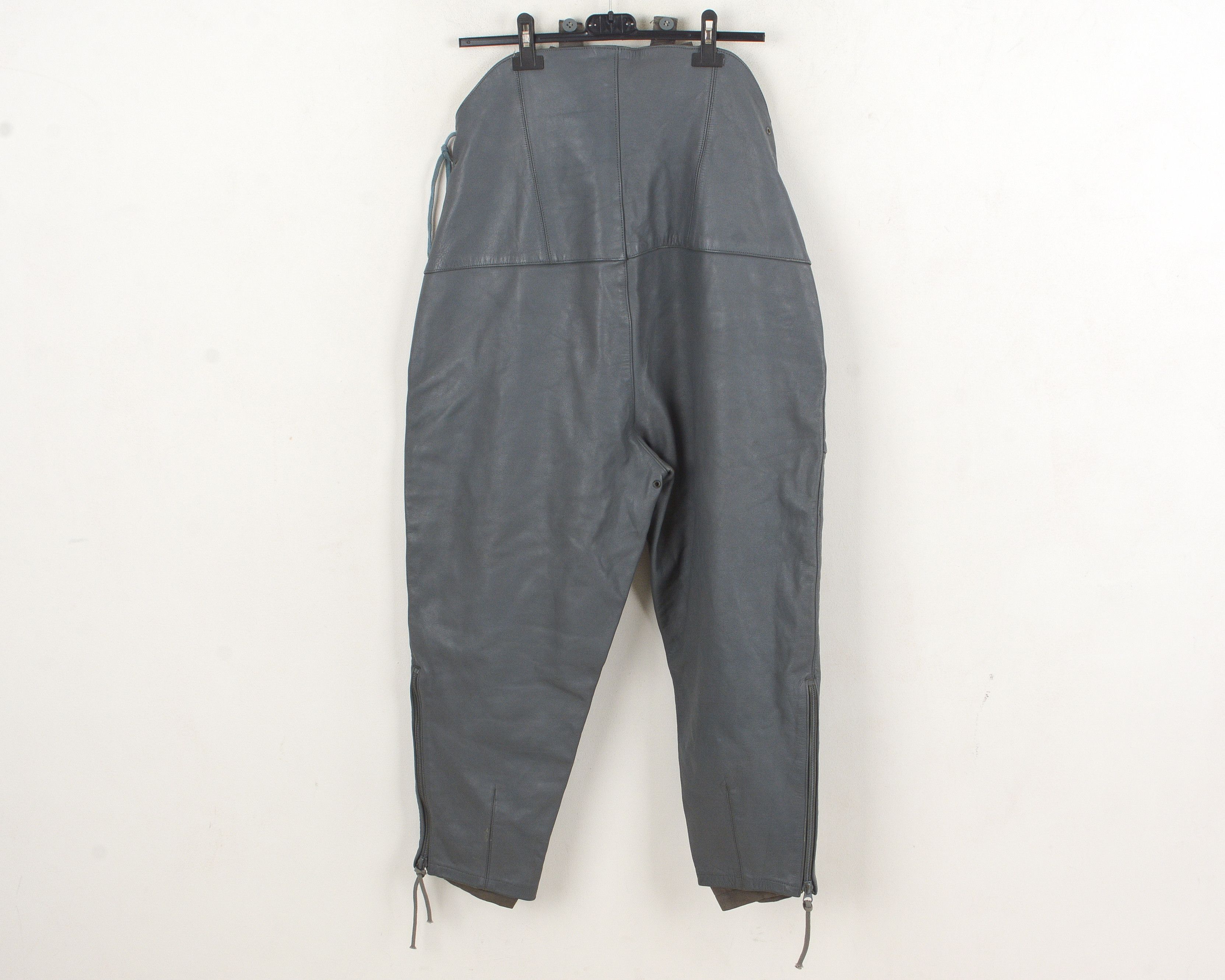 Leather Striwa 1960 army rider's leather pants 60's trousers S Bibs Size US 32 / EU 48 - 4 Thumbnail
