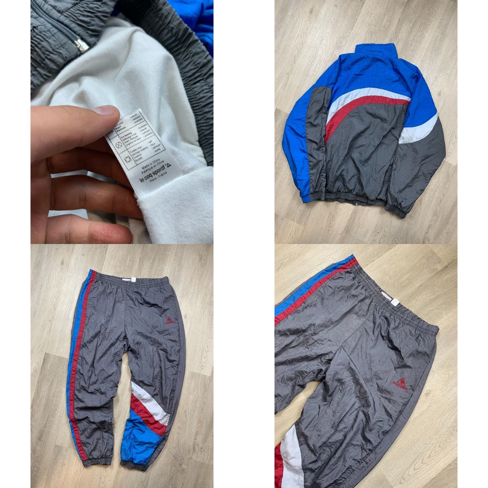 Le Coq Sportif Le Coq Sportif Track Jacket Track Pants 90s Vintage Mens Nylon Tracksuit L Blue Mens Size 42R - 8 Thumbnail