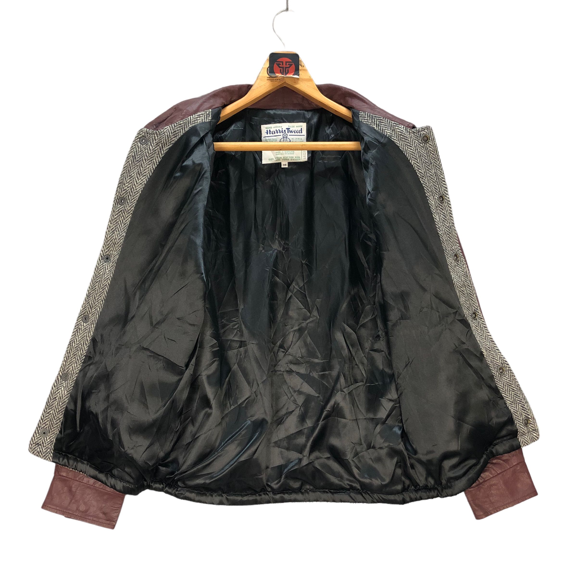 Harris Tweed HARRIS TWEED WOOL LEATHER HYBRID BOMBER JACKET #7360-134 Size US S / EU 44-46 / 1 - 6 Thumbnail