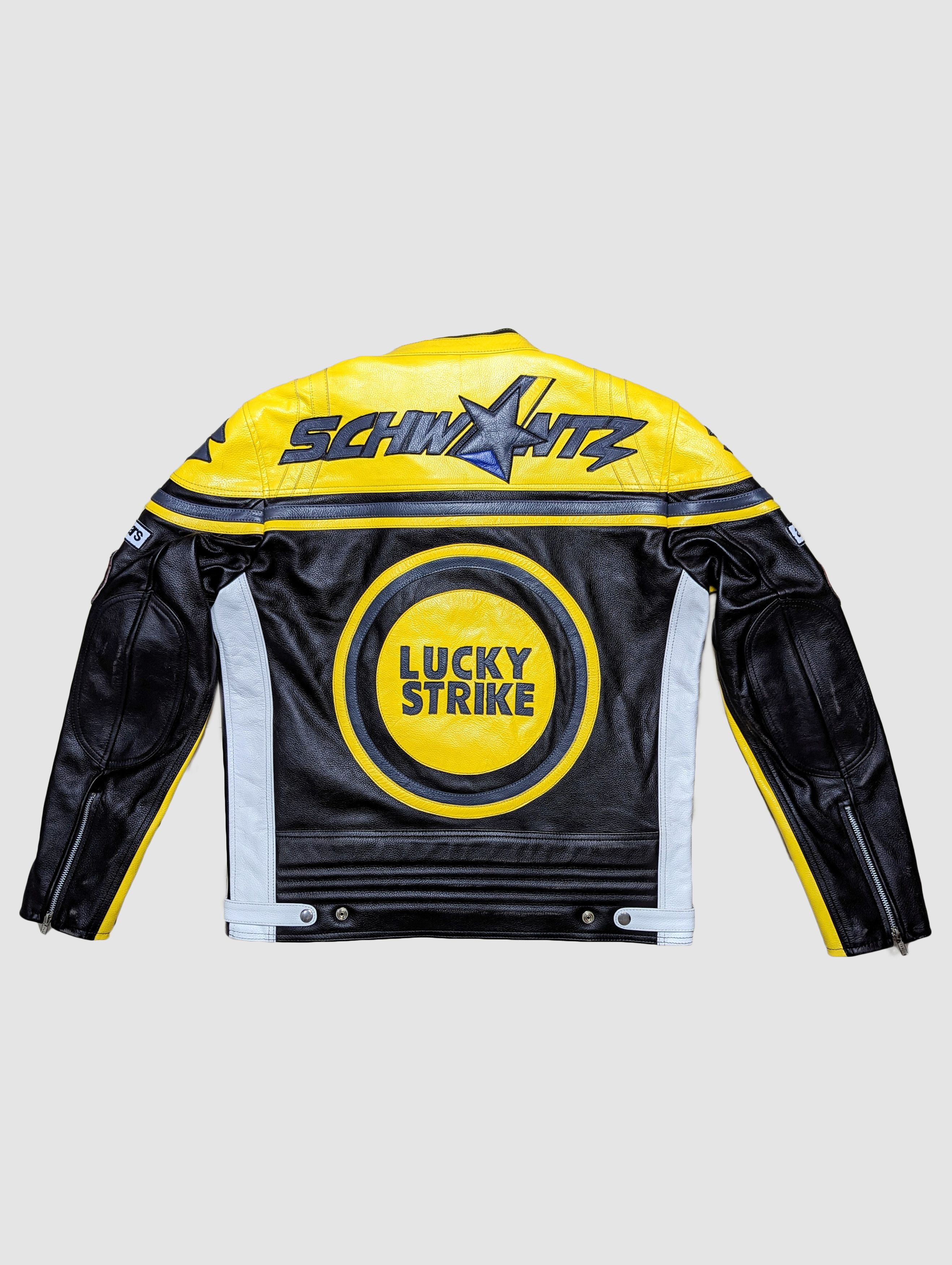 Genuine Leather 🔥 LUCKY STRIKE 🔥 RACING LEATHER JACKET RARE STREETWEAR Size US L / EU 52-54 / 3 - 2 Thumbnail