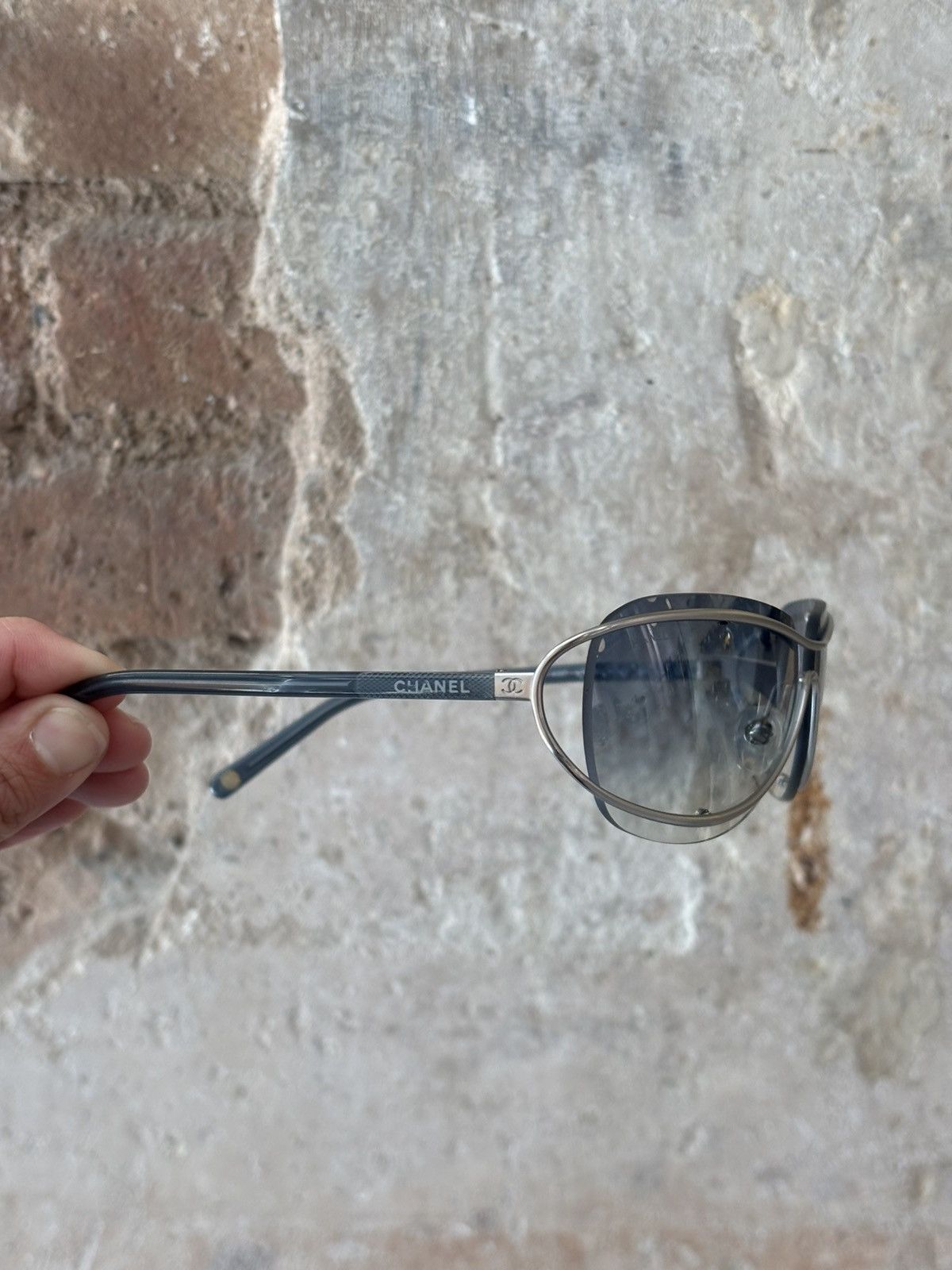 Vintage Chanel Sunglasses 4027 Logo Rimless Vintage Size ONE SIZE - 4 Thumbnail