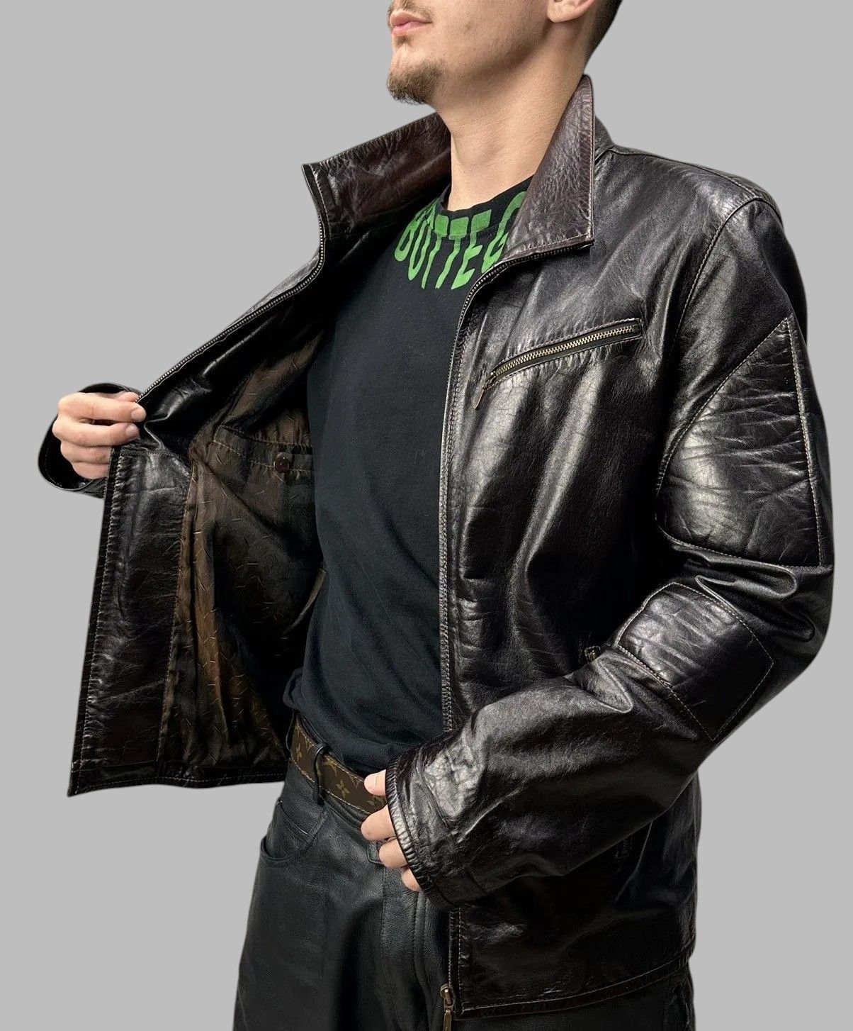 Dolce & Gabbana Leather Jacket Vintage Junya Watanabe Avantgarde Style Size US M / EU 48-50 / 2 - 3 Thumbnail