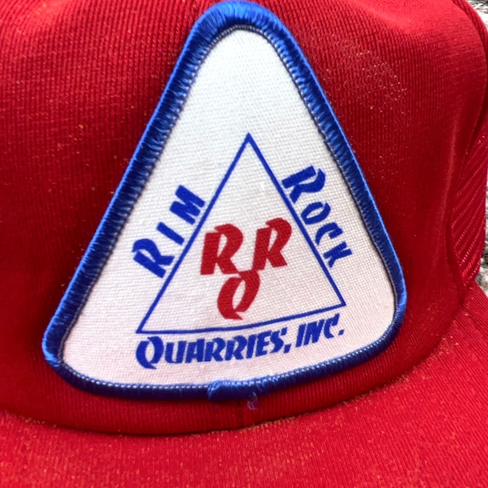 Vintage Vintage Trucker Hat Cap Snap Back Red Rim Rock Quarries 1980s Patch USA Made Mens Casual Size ONE SIZE - 2 Thumbnail