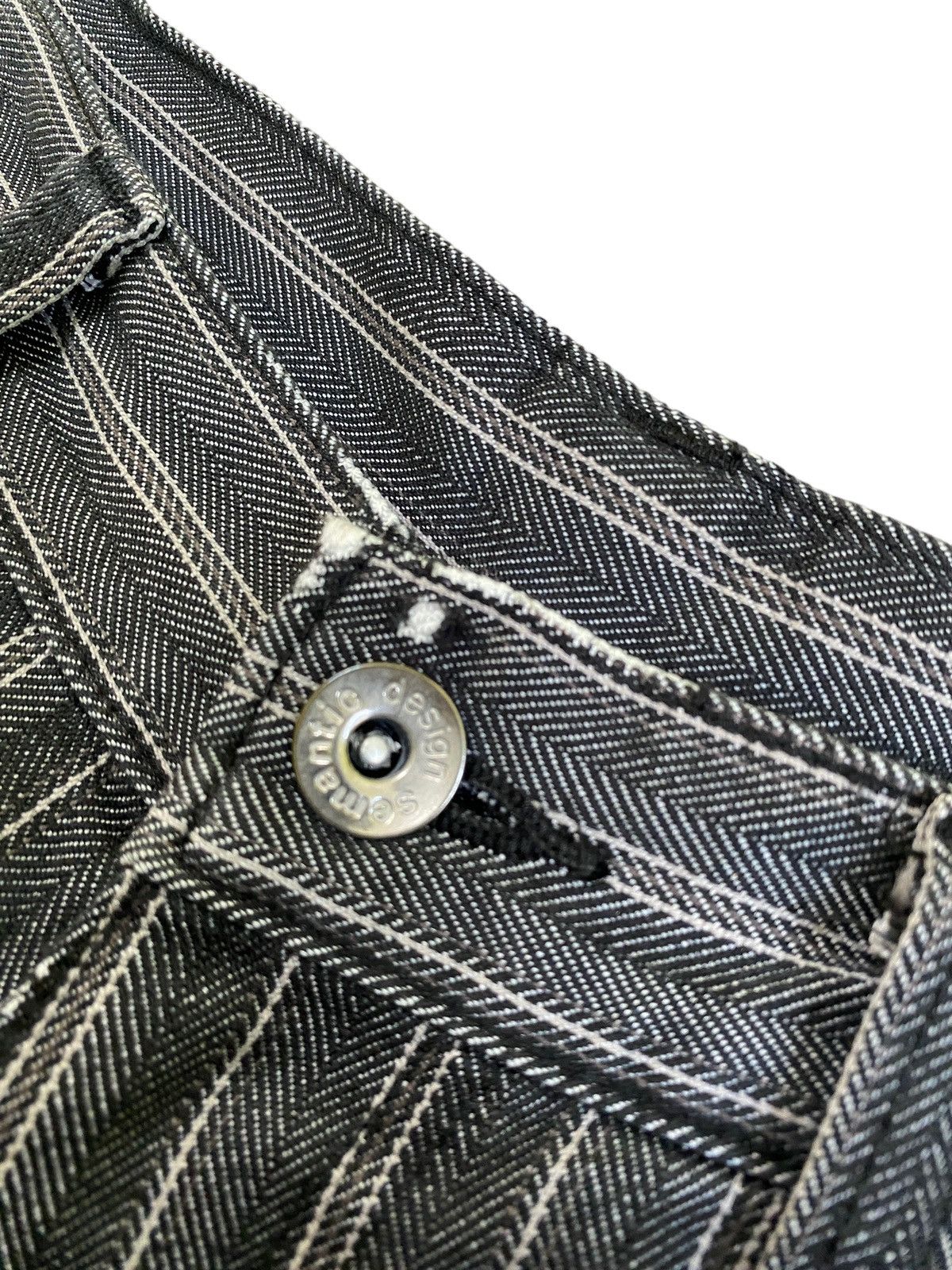 Designer × Japanese Brand × Vintage Flared Semantic Design Striped Bootcut Pant Size US 30 / EU 46 - 8 Thumbnail