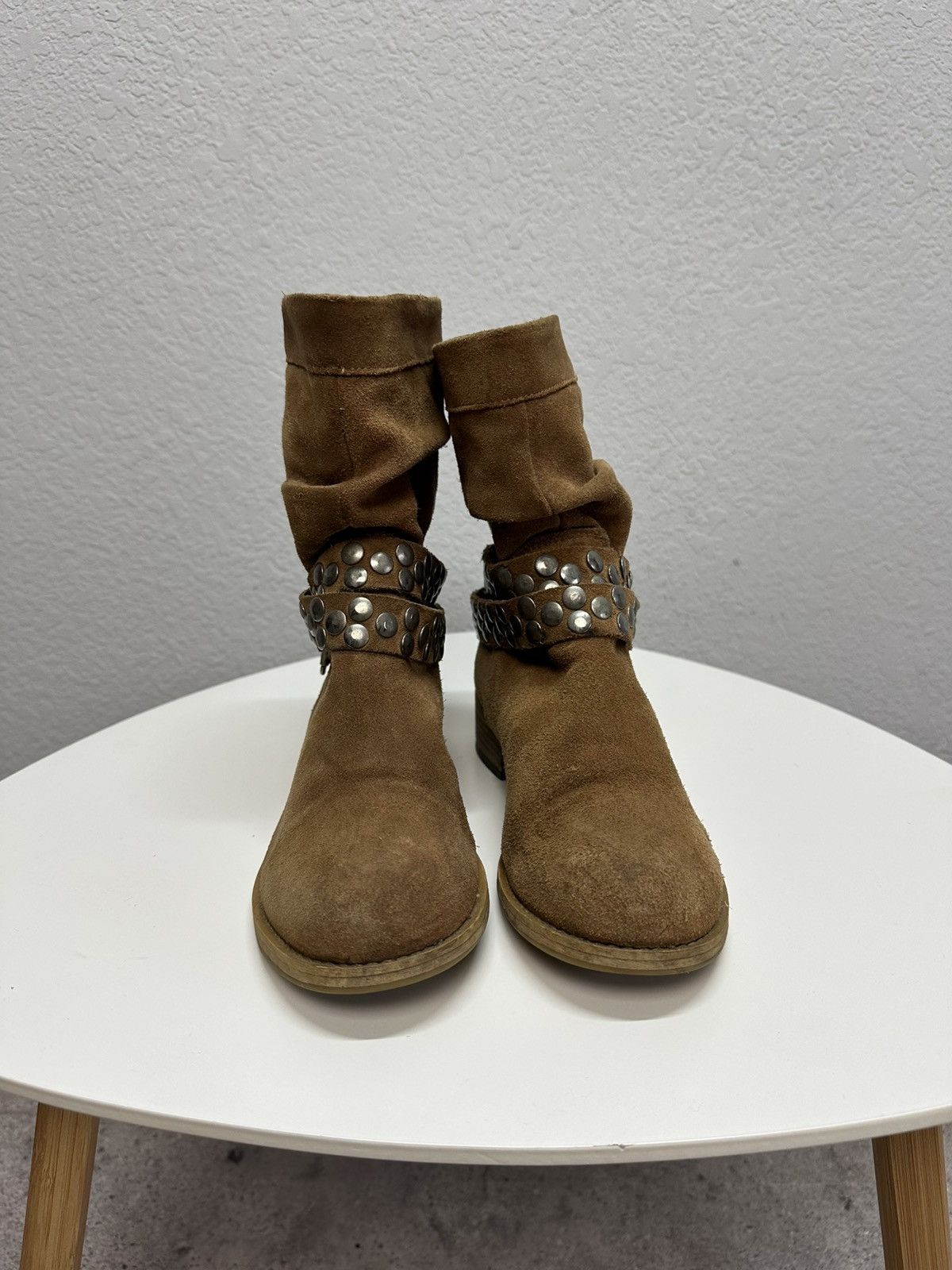 Japanese Brand Vintage AS98 Style Suede Leather Buckle Boots Shoes Biker Size US 7.5 / EU 40-41 - 4 Thumbnail