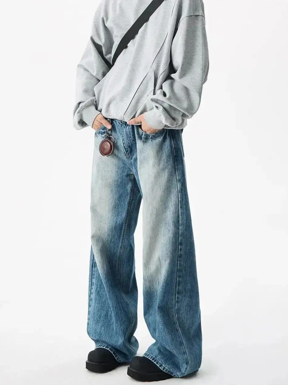 Japanese Brand Retro distressed wide leg jeans Size US 32 / EU 48 - 4 Thumbnail