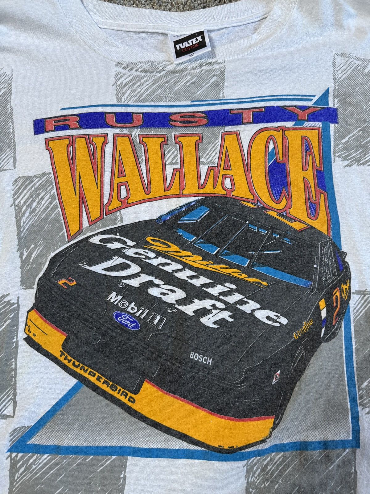 NASCAR Vintage NASCAR 90s Rusty Wallace Checkered Flag tee Size US XXL / EU 58 / 5 - 5 Thumbnail