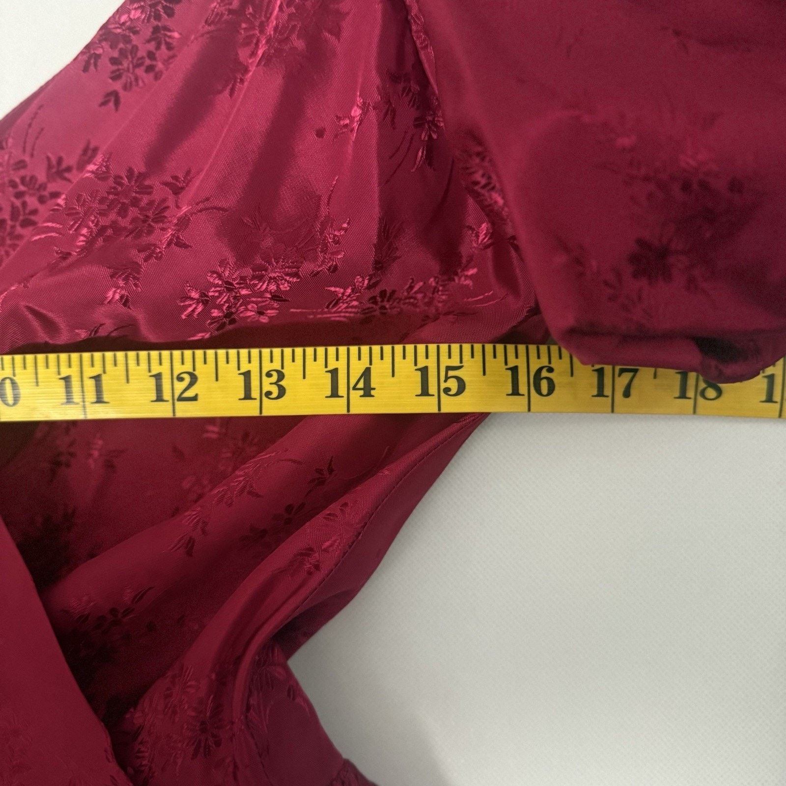Handmade Vtg Nikki Dress Burgundy Satin Puff Sleeve Cottagecore Prom Size XL / US 12-14 / IT 48-50 - 7 Thumbnail