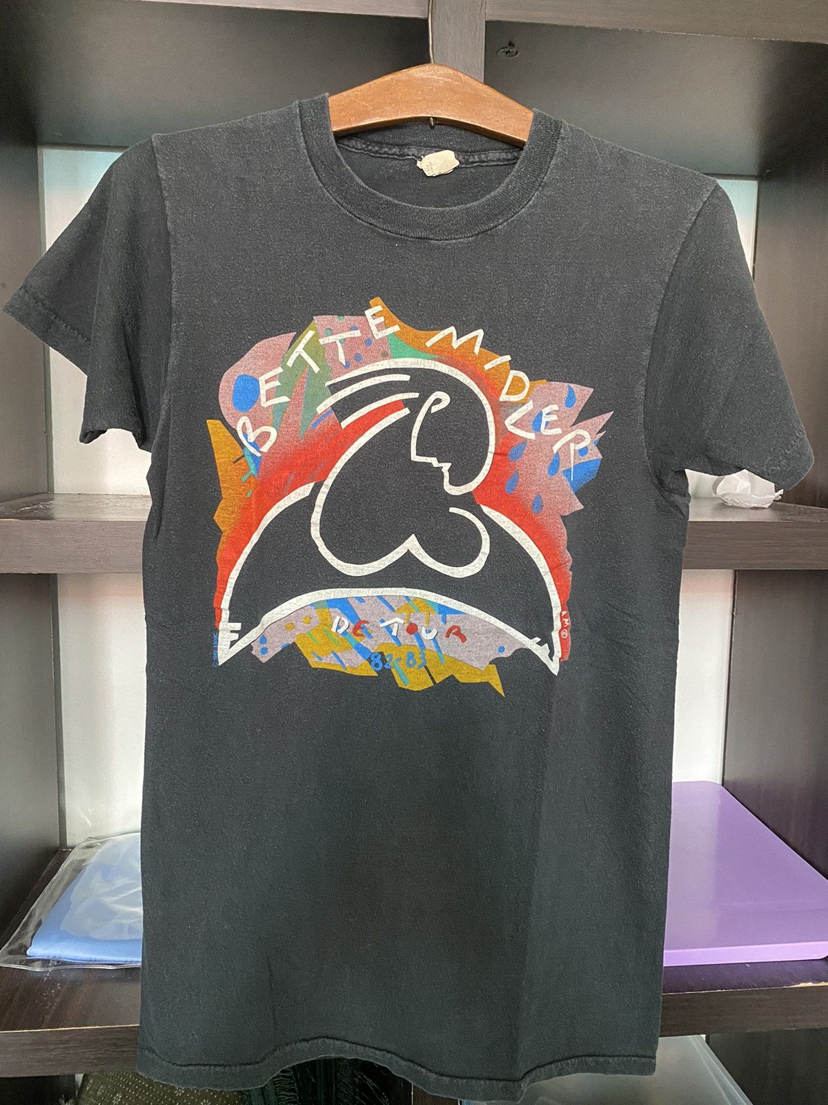 image of Rock T Shirt x Tour Tee Vintage Bette Midler De Tour 82-83 in Black, Men's (Size XS)