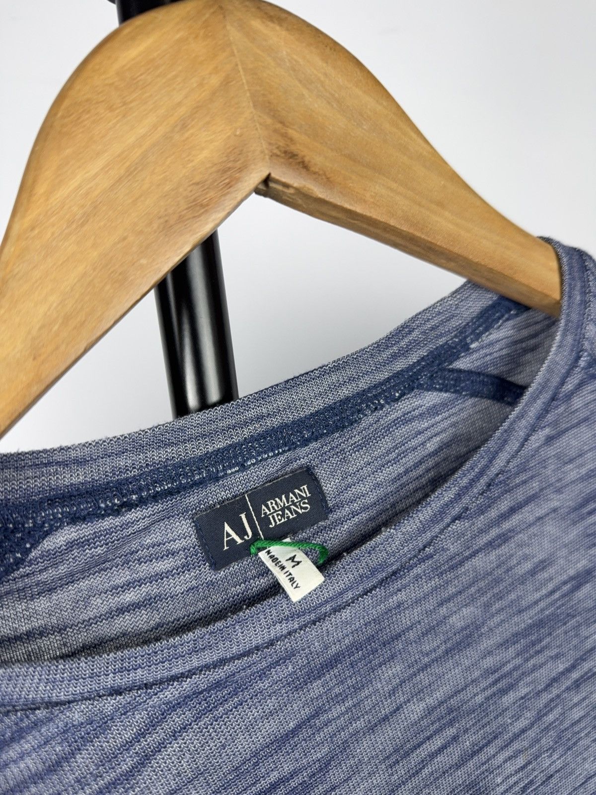 Armani 00s Armani Jeans Italy Blue Melange Stretch T-Shirt Slim Fit Size US M / EU 48-50 / 2 - 2 Thumbnail