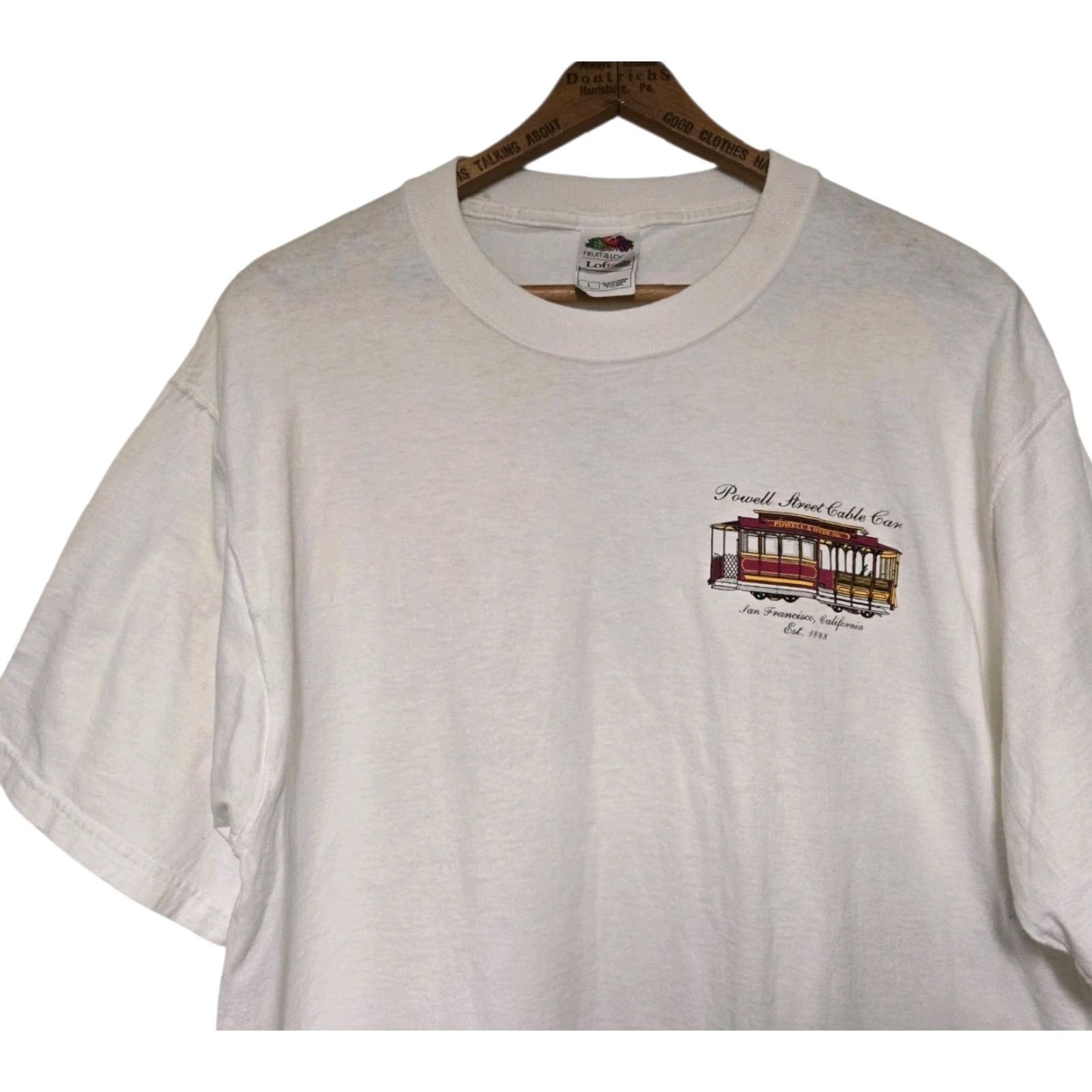 Fruit Of The Loom VINTAGE Fruit of the Loom San Francisco California Cable Car Shirt Mens Large White Size US L / EU 52-54 / 3 - 2 Thumbnail