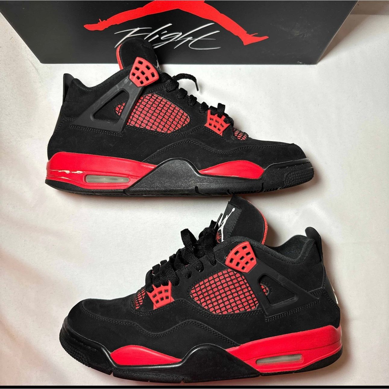 Jordan Brand × Nike Size 11.5 - Nike Air Jordan 4 Retro Red Thunder Men's Shoes Size US 11.5 / EU 44-45 - 2 Thumbnail