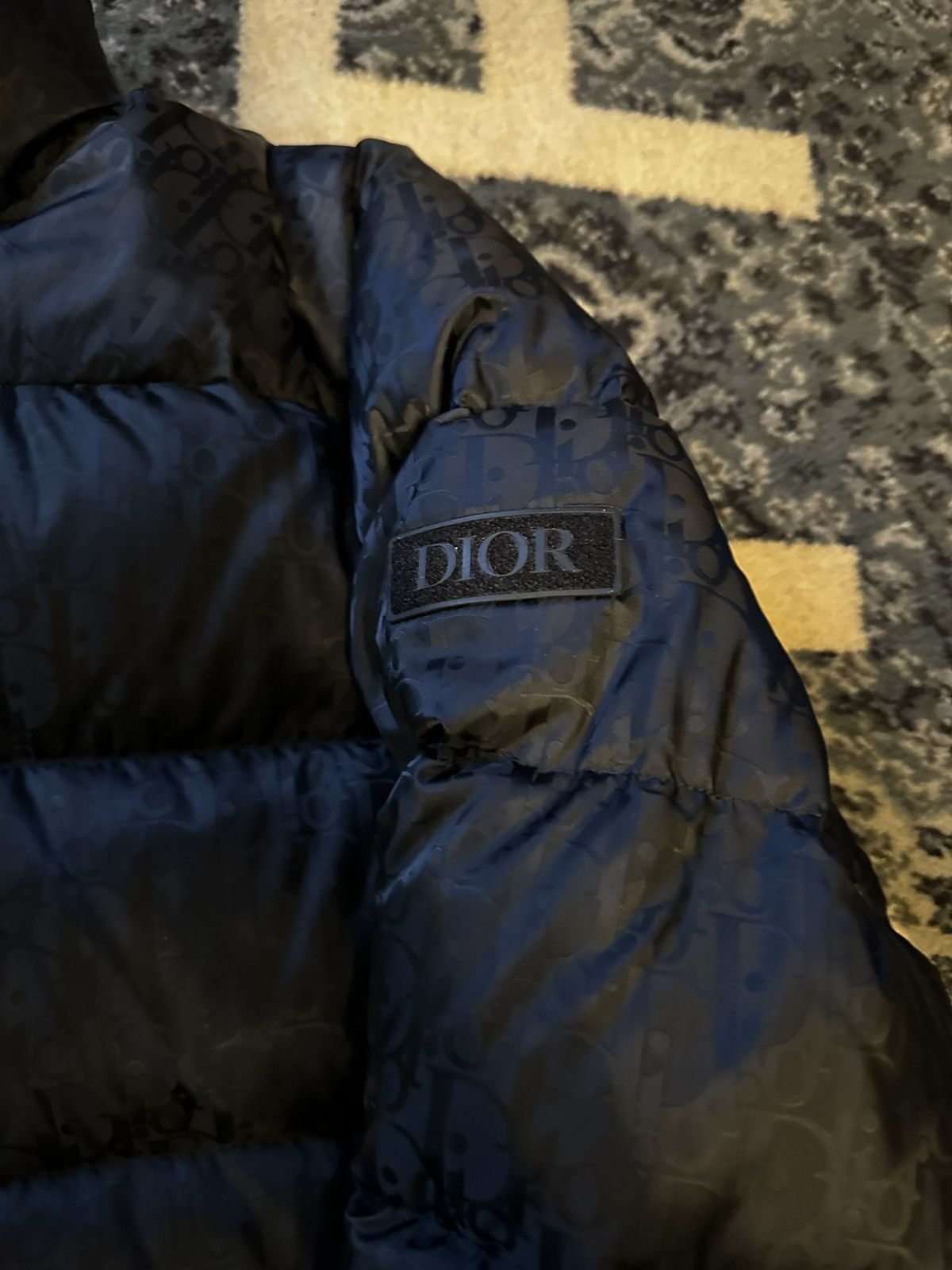 Dior Dior Navy Puffer Jacket Oblique Monogram 56 XL Size US XL / EU 56 / 4 - 2 Thumbnail