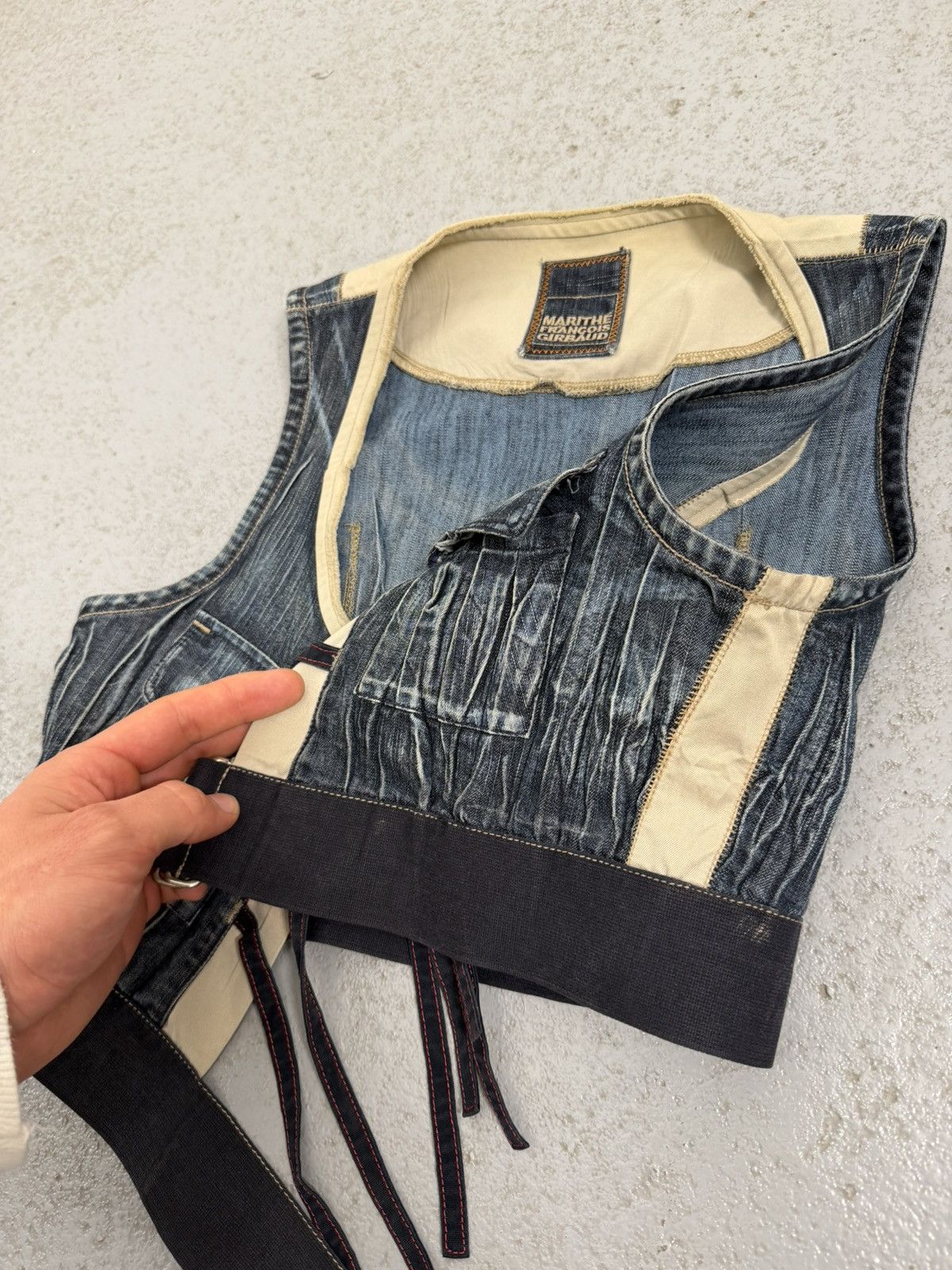 Marithe + Francois Girbaud Vintage 00s Marithe Francois Girbaud Denim Vest Size S / US 4 / IT 40 - 5 Thumbnail