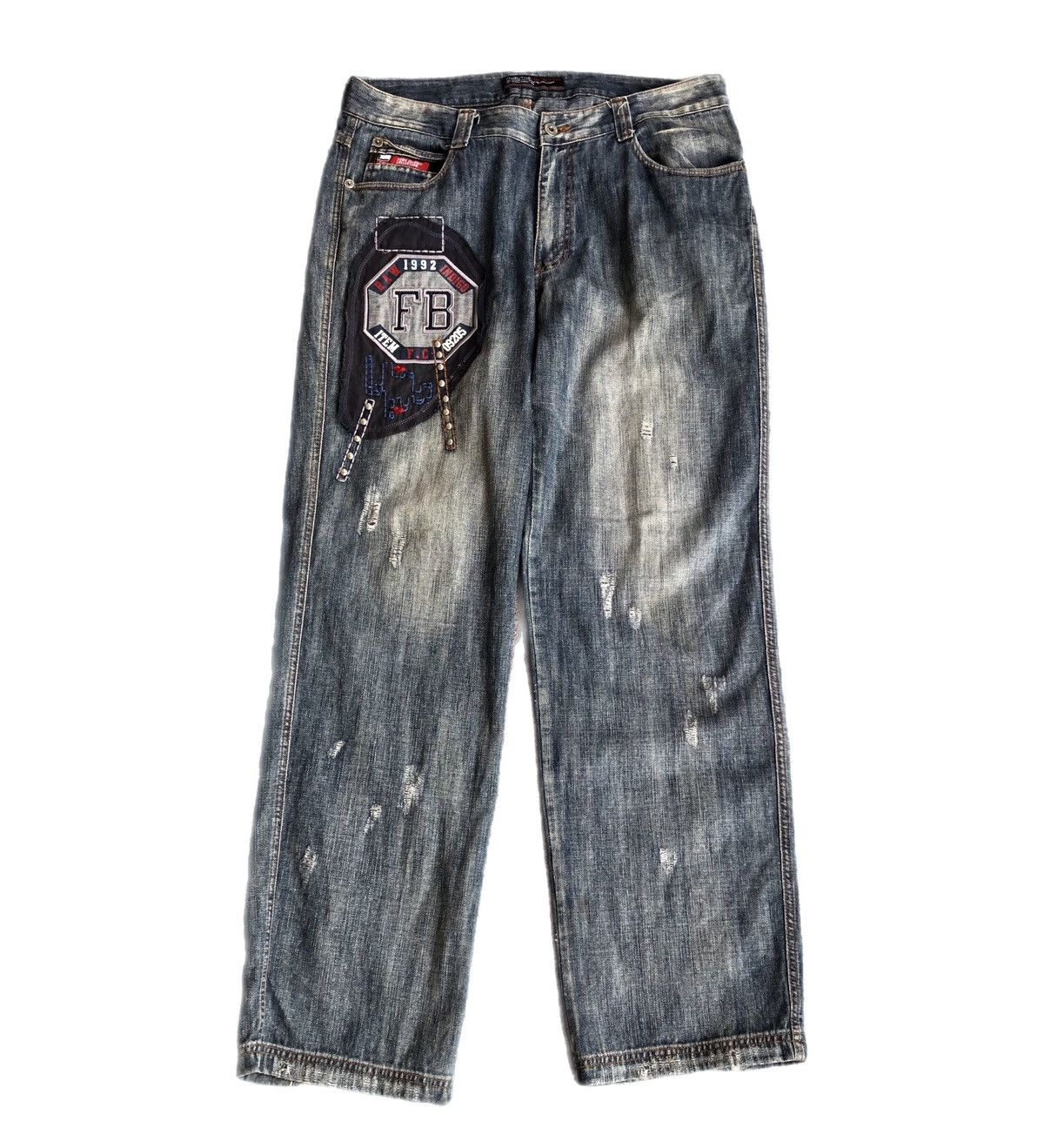 Fubu Fubu baggy embroidered jeans Size US 37 - 1 Thumbnail