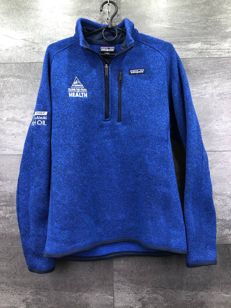 Pre-owned Outdoor Life X Patagonia Vintage Mens Patagonia Fleece Jacket Half Zipper Synchila In Blue