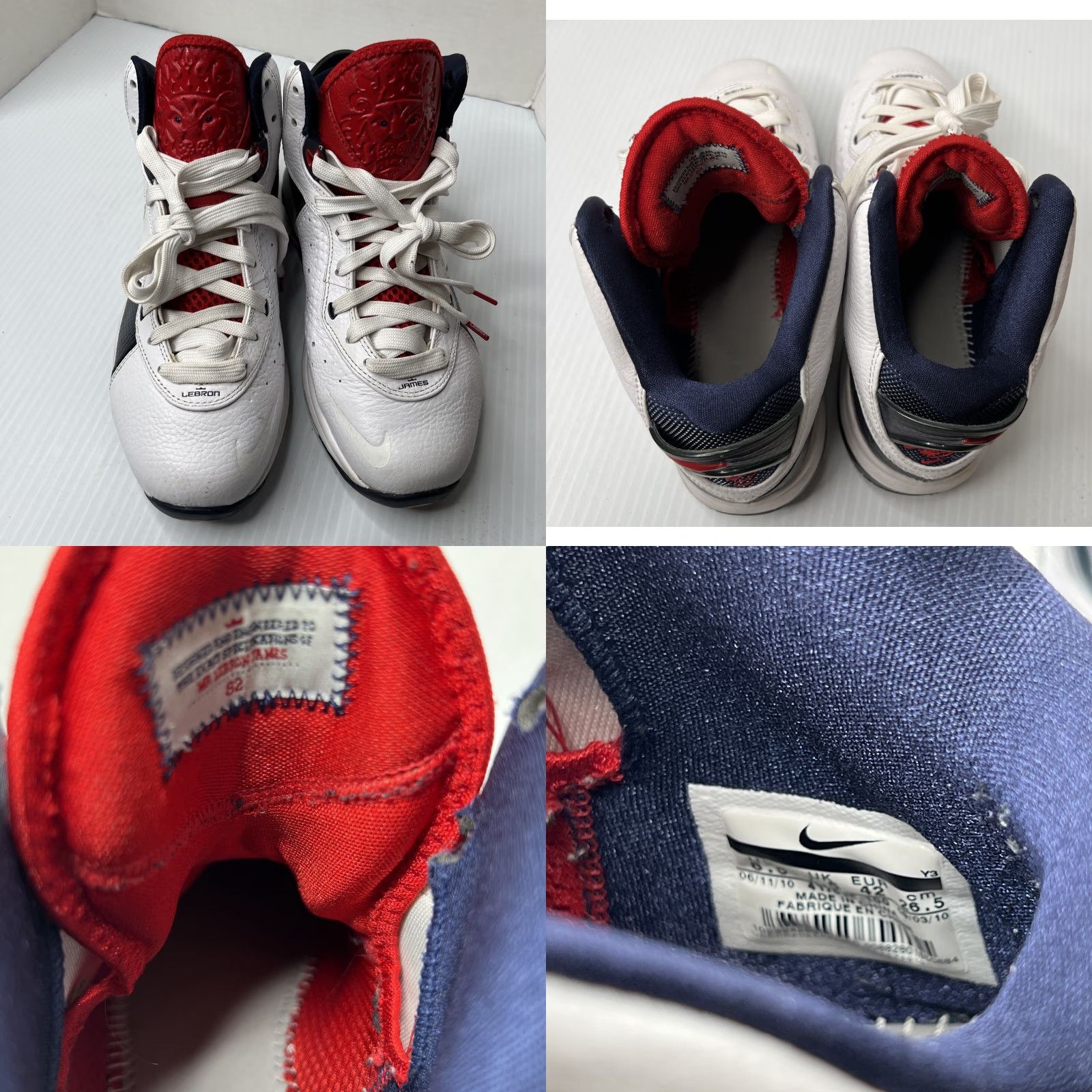 Nike Nike LeBron 8 USA Olympic Veterans Day Basketball Sneakers Men Size 8.5 White Size US 8.5 / EU 41-42 - 8 Thumbnail