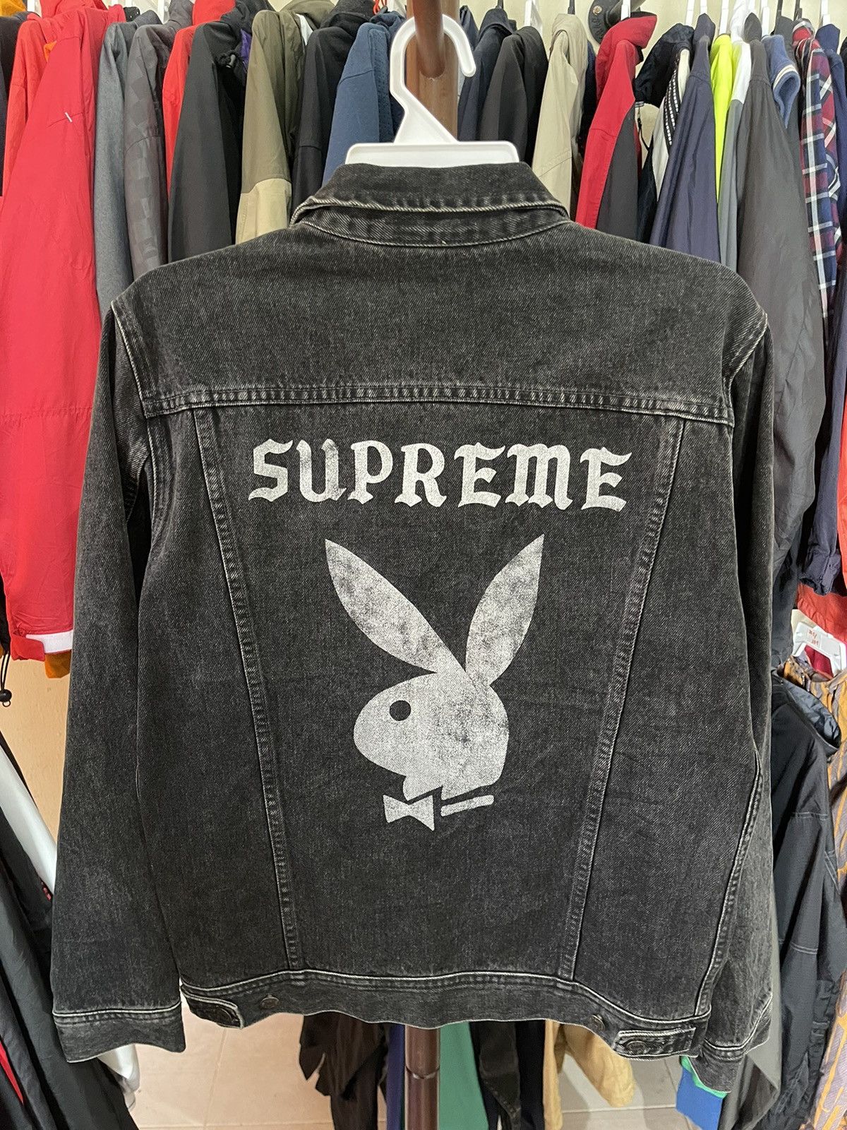 Supreme playboy denim jacket store