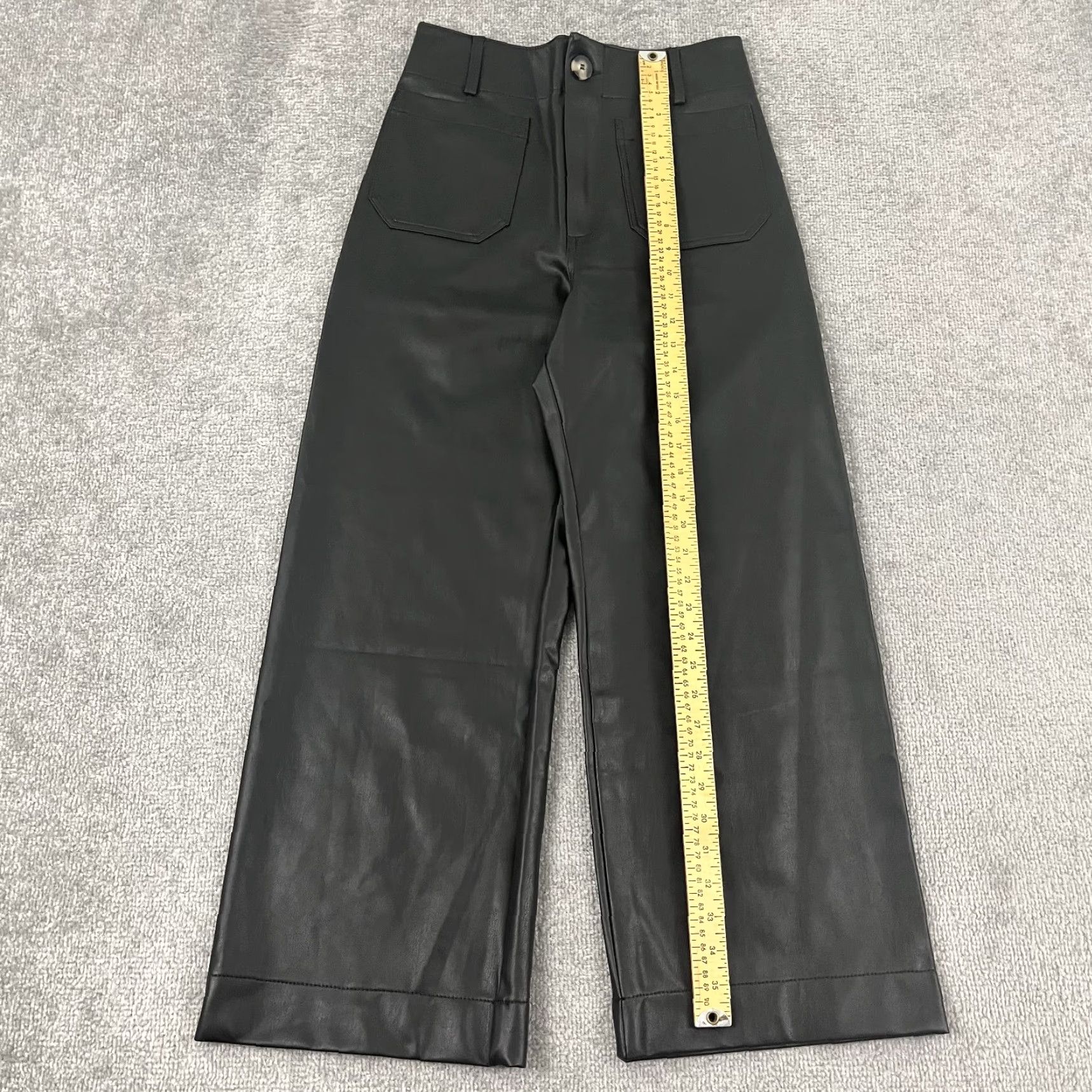 Vintage VTG Rem Garson Leather Pants Womens 10 Black High Rise 30x30 Straight 90s Casual Womens Size 32" / US 10 / IT 46 - 6 Thumbnail