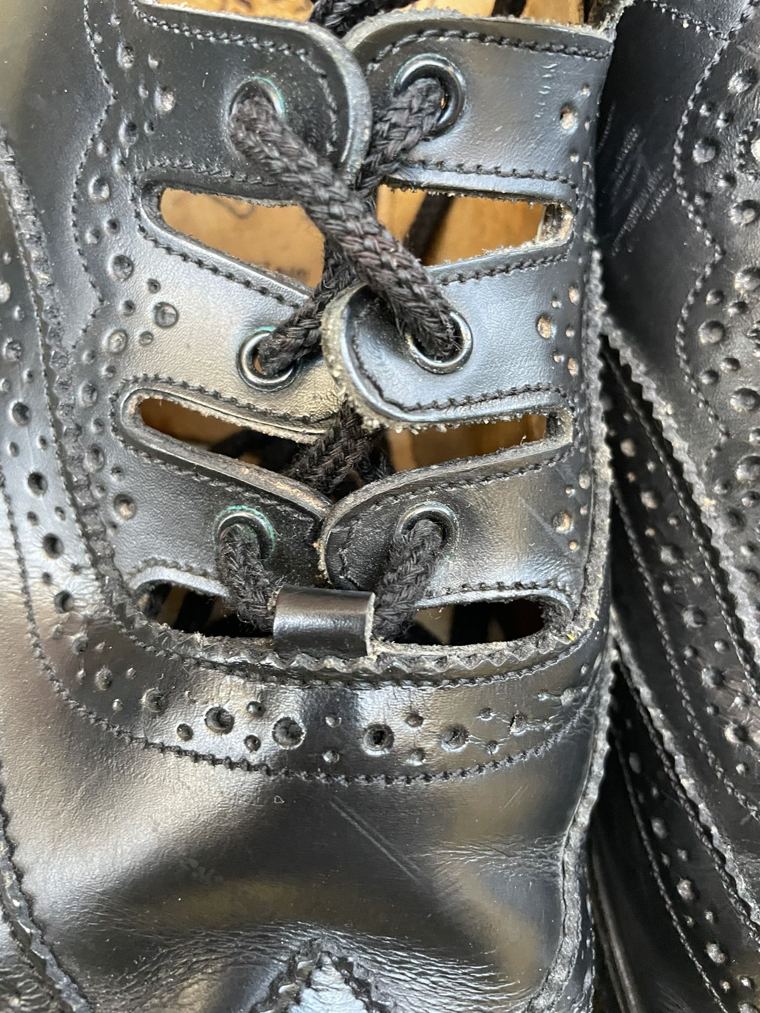 Other Vintage 70s 80s black Leather shoes brogues tabis UK 8.5 Size US 9.5 / EU 42-43 - 9 Thumbnail