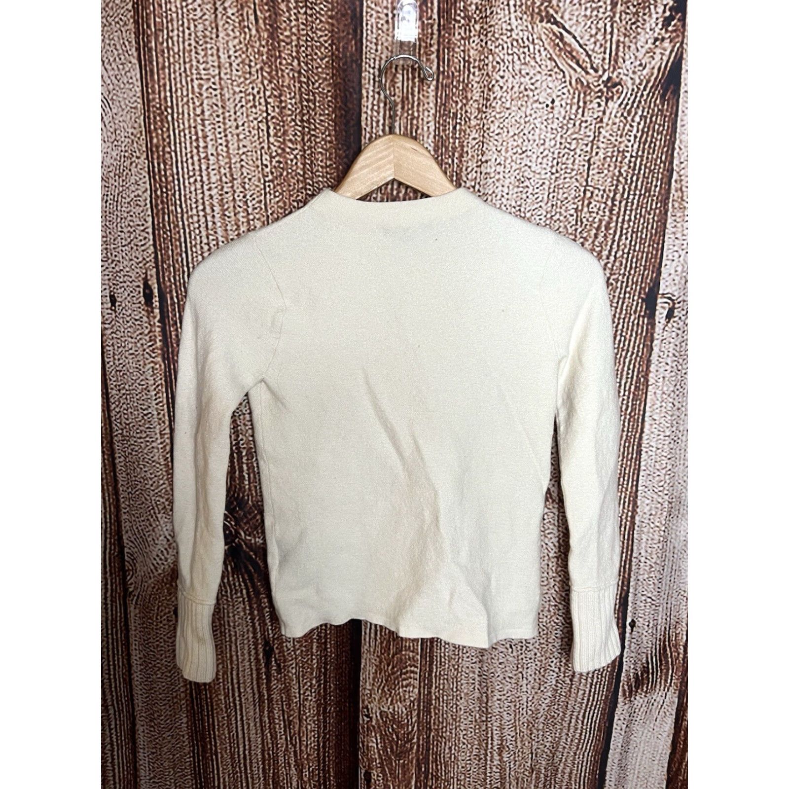 Club Monaco Club Monaco Womens Ivory Knitted Pullover Sweatshirt XS Pullover Knit Solid Long Sleeve Sweater Size XS Womens Ivory (Note: ensure within 200 chars) Size XS / US 0-2 / IT 36-38 - 2 Thumbnail