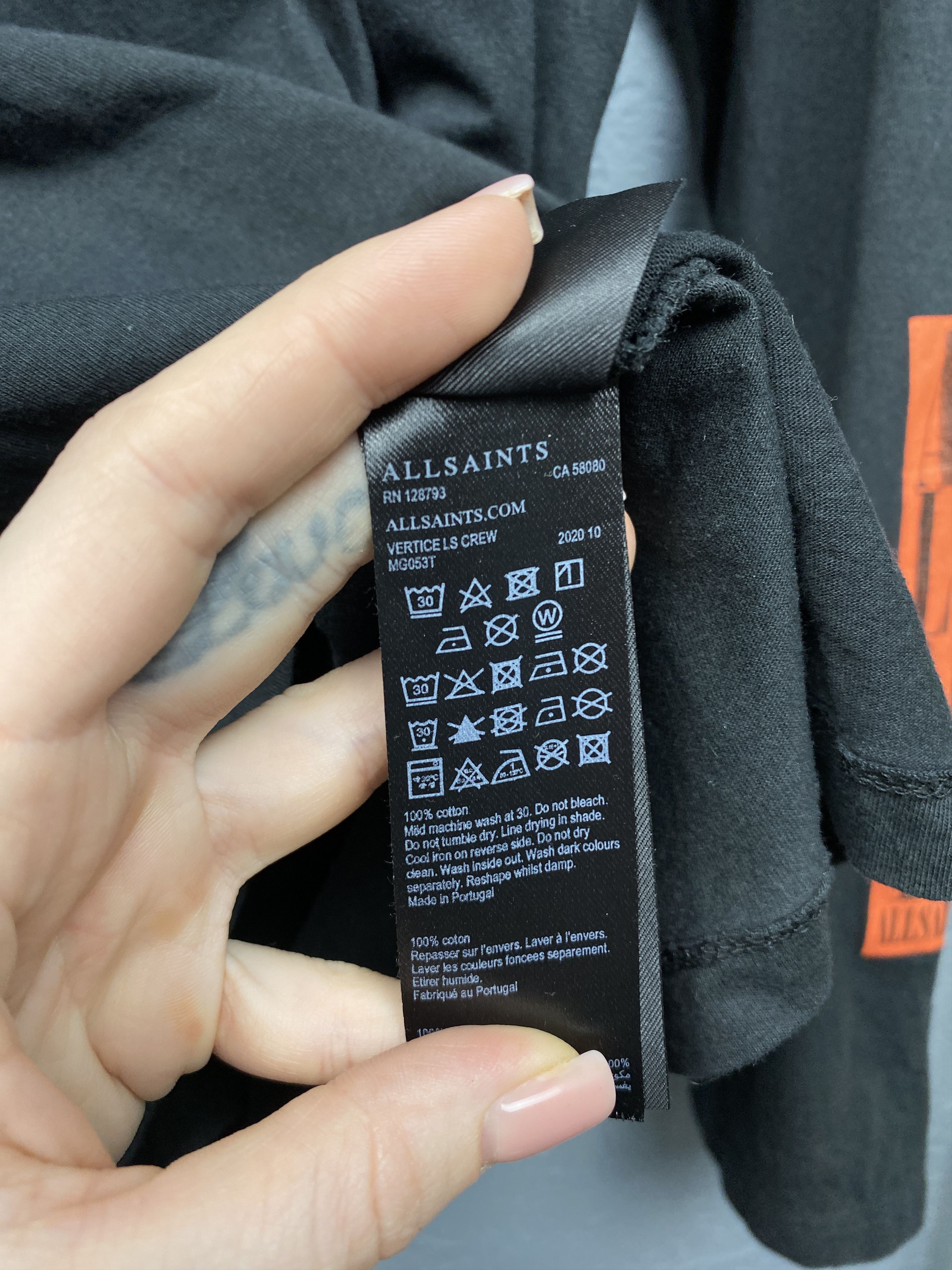 Allsaints Allsaints Mens Vertice Long Sleeve T-Shirt Size US L / EU 52-54 / 3 - 6 Thumbnail