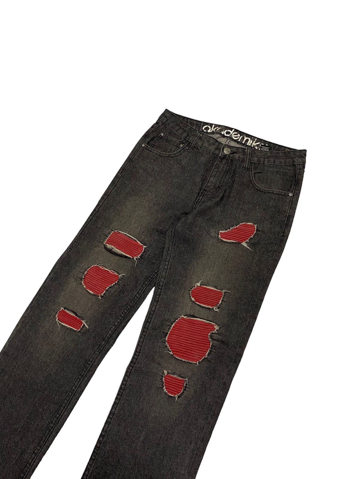 GOSTAR DE FUGA Akademiks Jeans Design Pading Red for Biker Rider Size US 32 / EU 48 - 4 Thumbnail