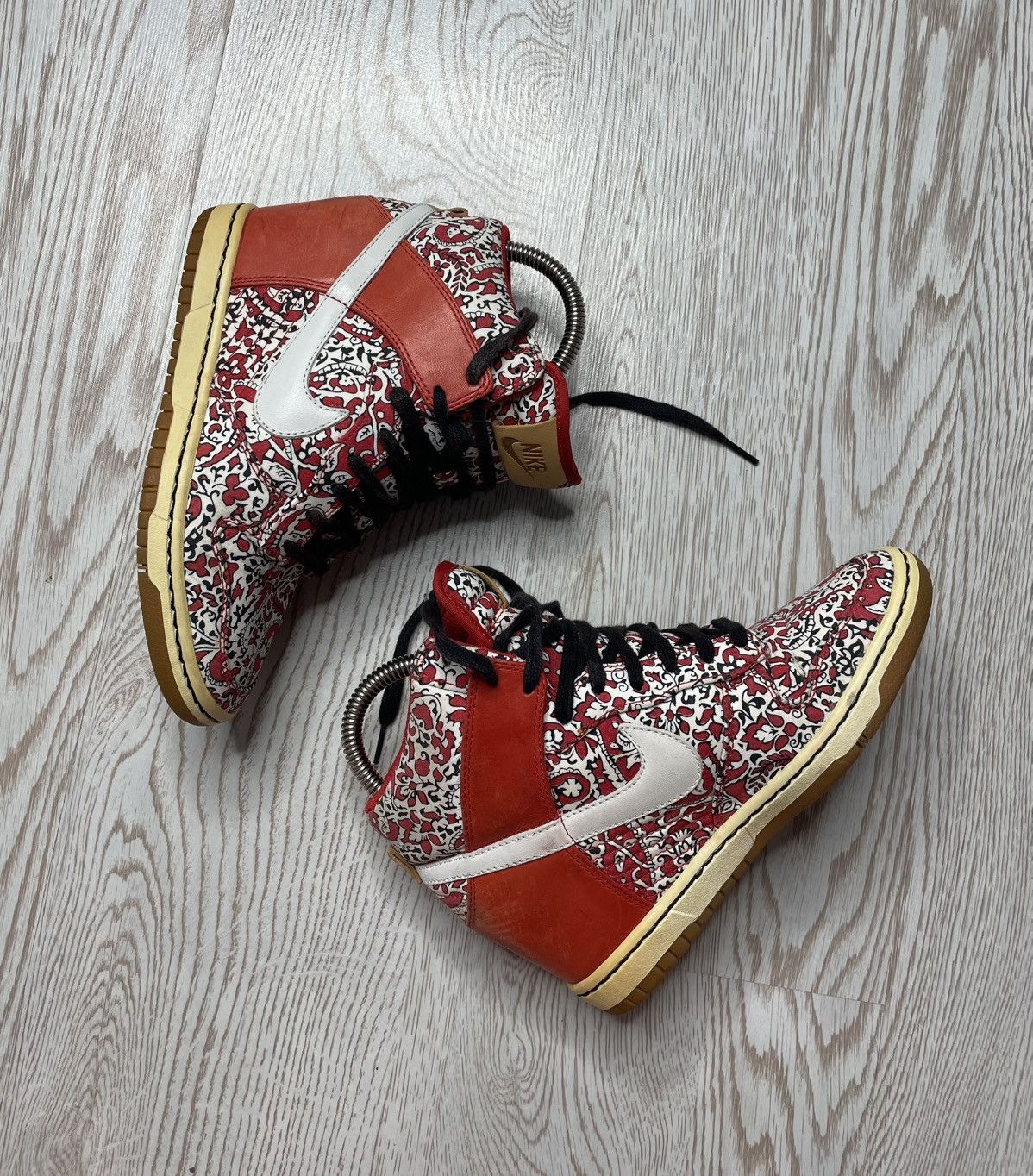 Vintage Nike Dunk Sky Hi Shoes Liberty of London Red Womens size 6 Size US 6 / IT 36 - 1 Thumbnail