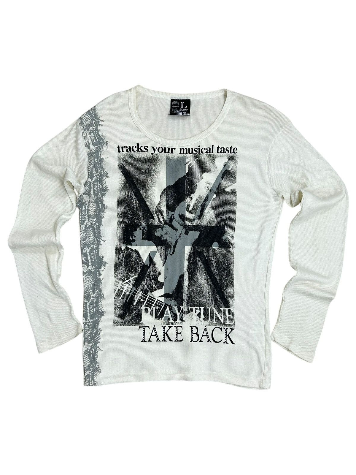 Japanese Brand Edgy Streetwear Long Sleeve – Stay Tune Print Size US M / EU 48-50 / 2 - 1 Thumbnail