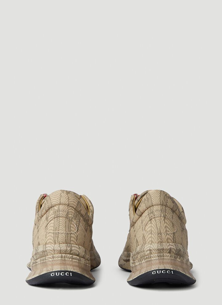 Gucci o1s1wg110425 Men's Gucci Run Sneakers in Beige & Green Size US 9.5 / EU 42-43 - 4 Thumbnail