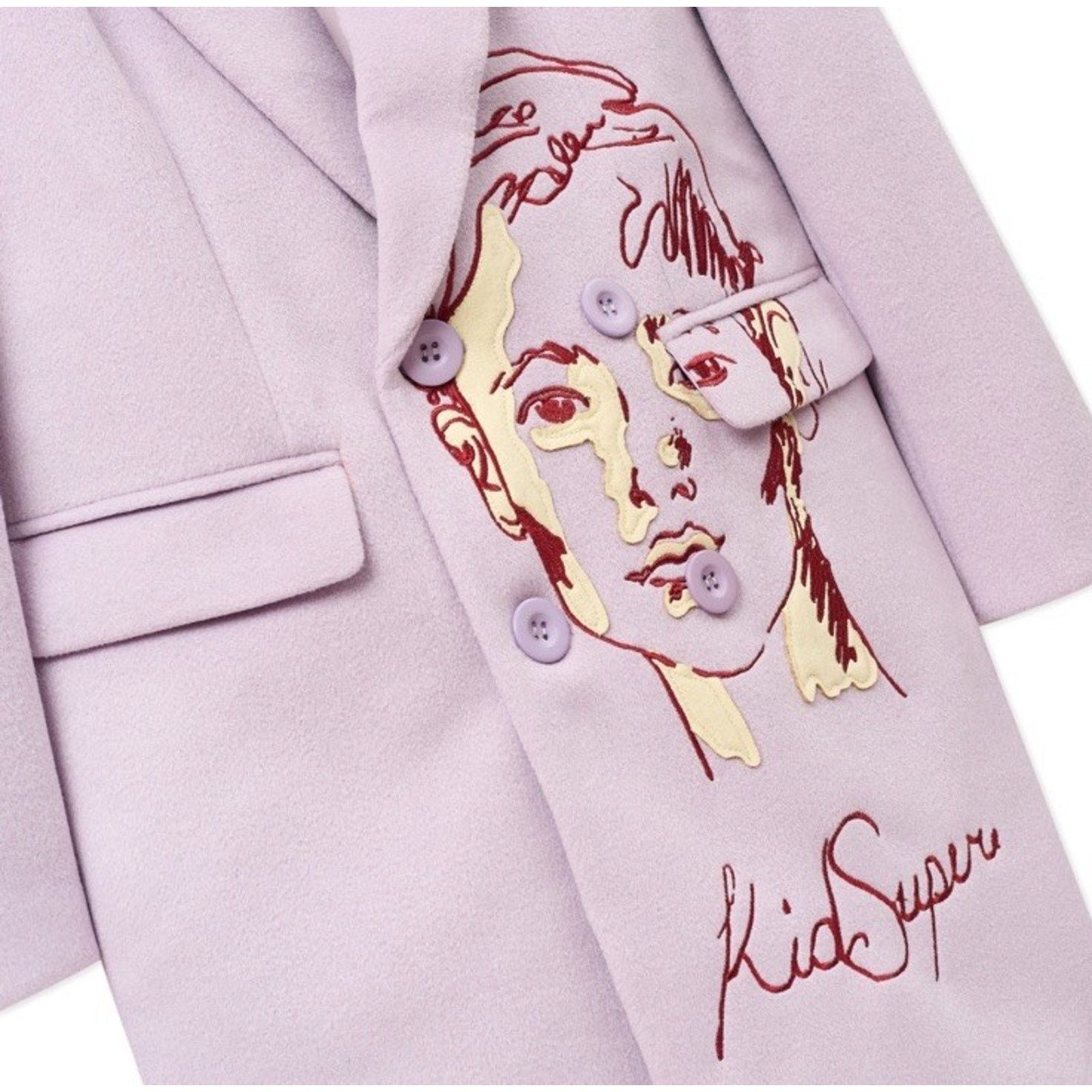 KidSuper KIDSUPER EMBROIDERED WOOL LONGCOAT Size US L / EU 52-54 / 3 - 2 Thumbnail