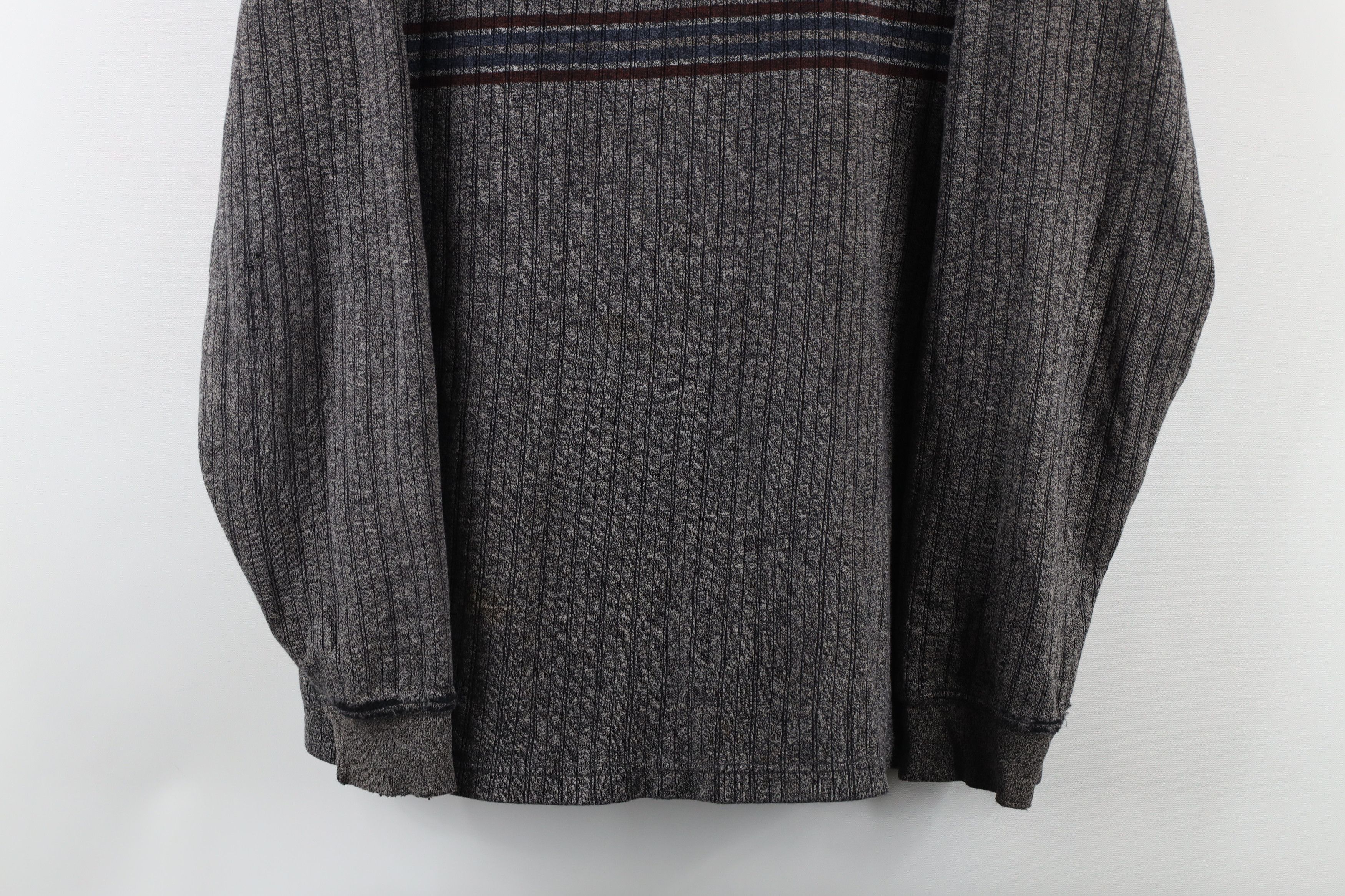 Vintage Vintage 90s Streetwear Ribbed Knit Long Sleeve Polo Shirt Size US M / EU 48-50 / 2 - 3 Thumbnail