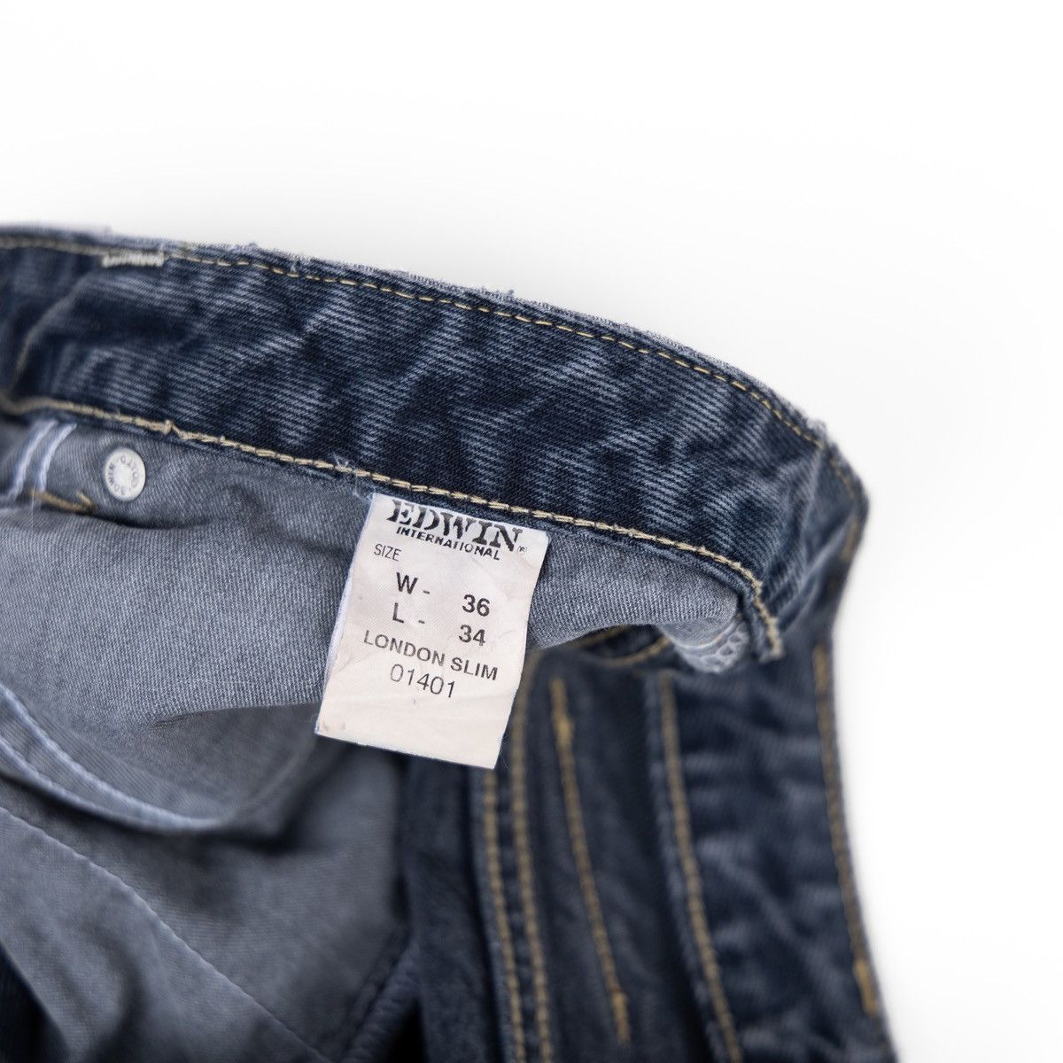 Edwin Edwin London Slim Womens Vintage 90s Jeans Blue Japan Denim Size 36" / US 14 / IT 50 - 7 Thumbnail