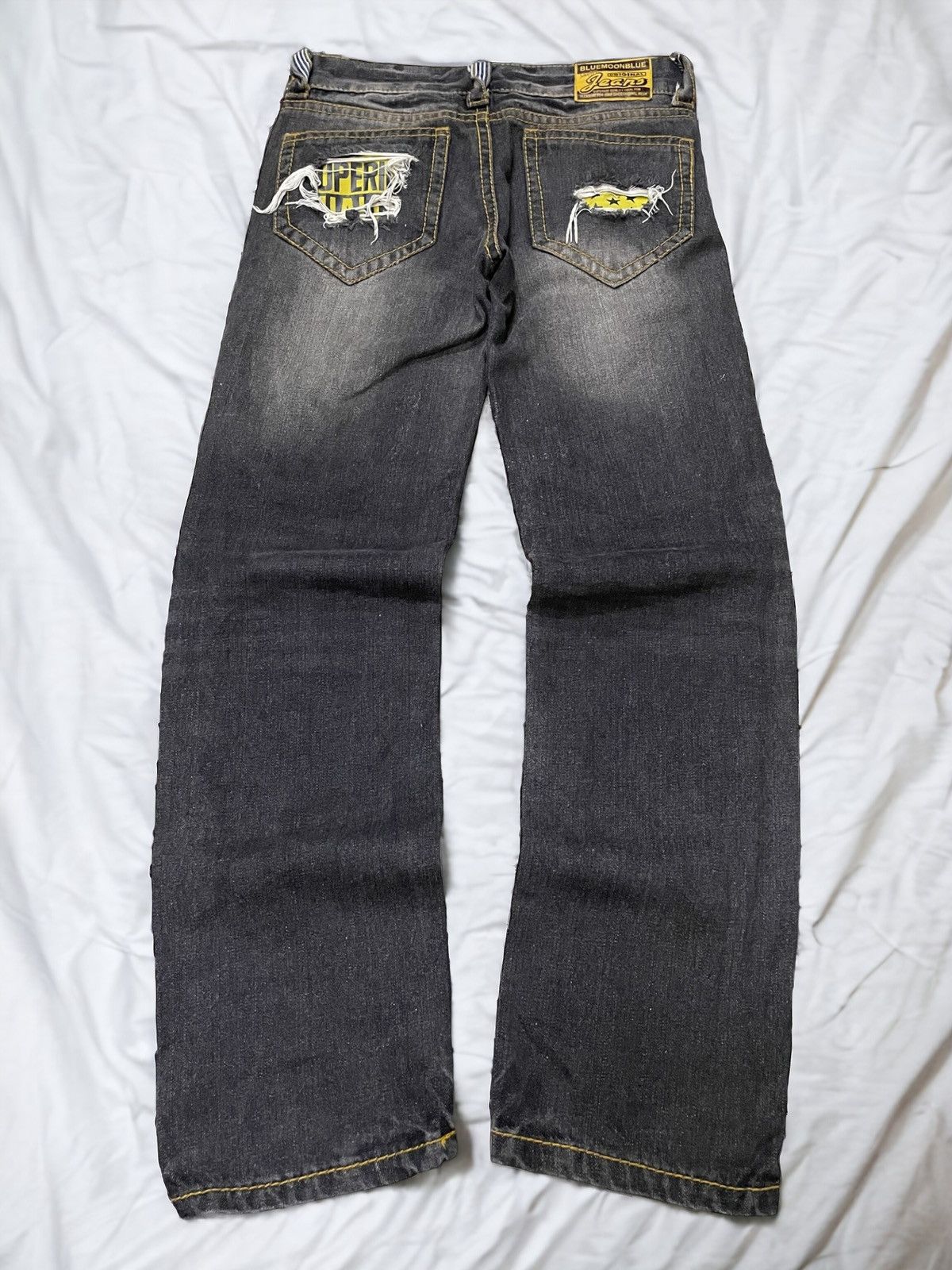 Hysteric Glamour Blue Moon Japan Distressed Patchwork Details Jeans Size US 29 - 2 Thumbnail