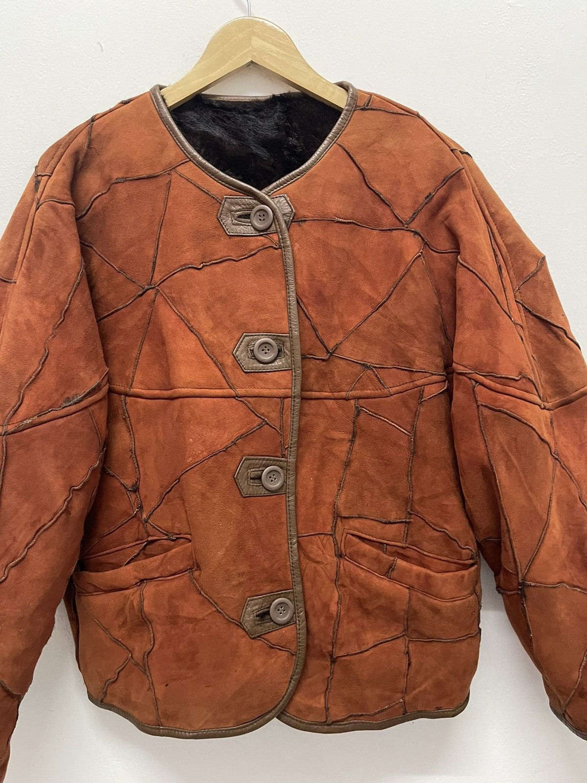 Genuine Leather Vintage PATCHWORK LAMBSKIN CROP Jacket Hai Sporting Gear Size US M / EU 48-50 / 2 - 2 Thumbnail