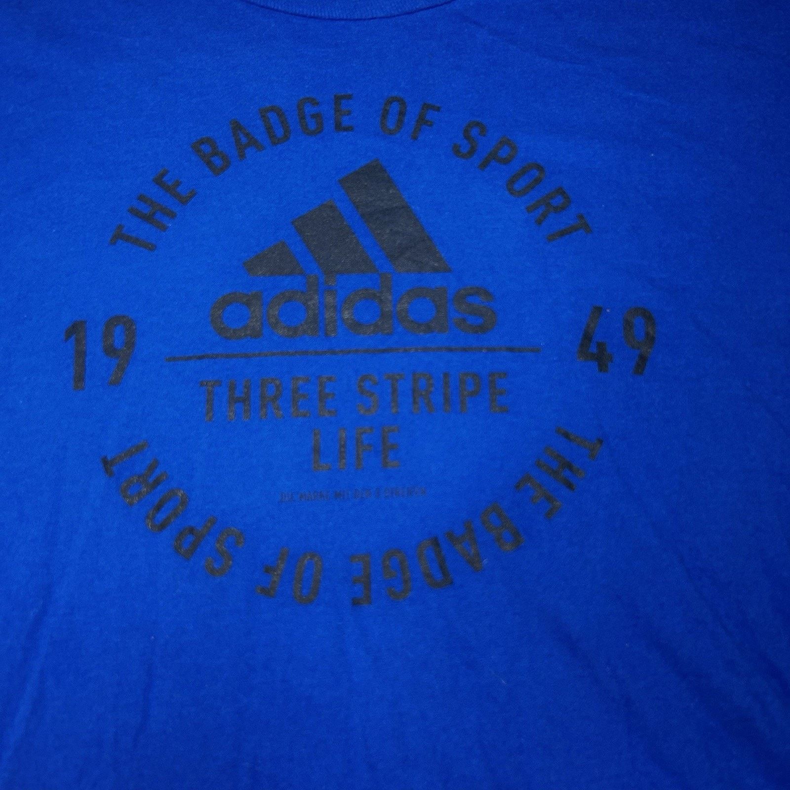 Adidas Men's Adidas Logo Blue 3 Stripe shirt Large L Size US L / EU 52-54 / 3 - 1 Thumbnail