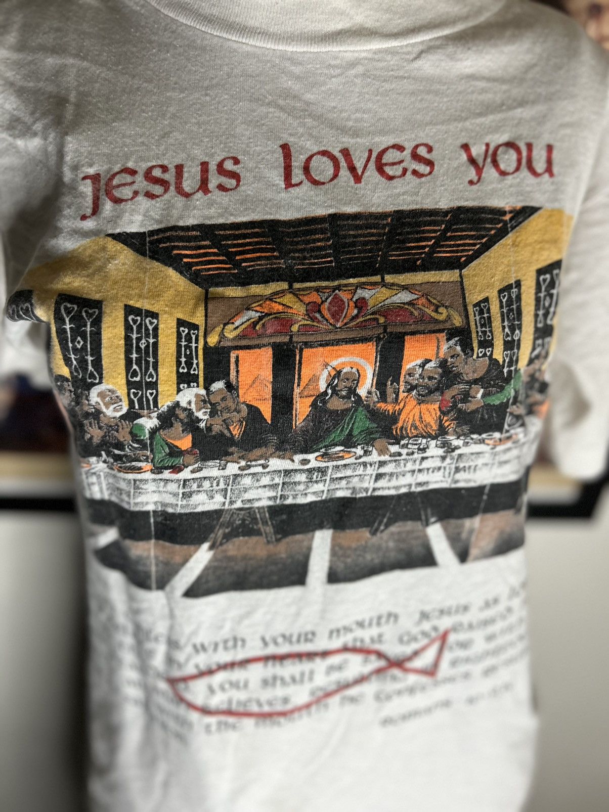 Vintage Vintage Jesus Loves You Last Supper Single Stitch Shirt Sz M Size US M / EU 48-50 / 2 - 2 Thumbnail