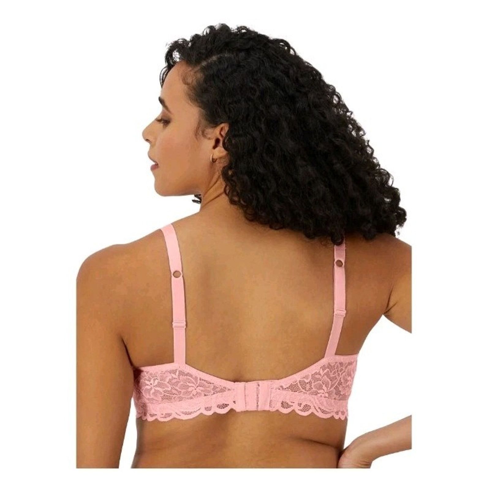 Other BALI Bra Women's Size XL Pink Lace Comfort Wireless Lined Size ONE SIZE - 4 Thumbnail