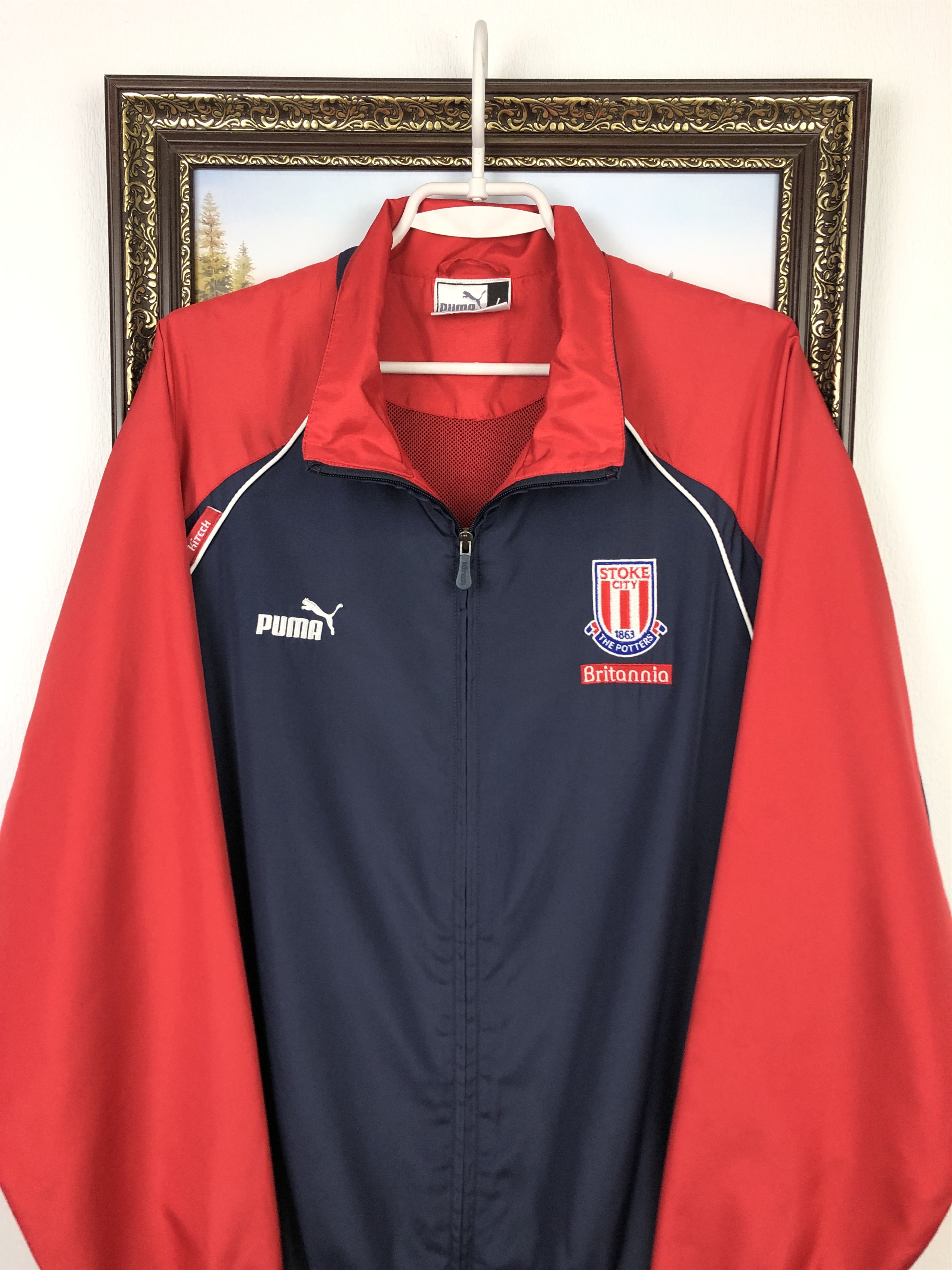 Vintage Vintage Puma Stoke City Football Jacket Soccer Track Top Zip Size US L / EU 52-54 / 3 - 2 Thumbnail