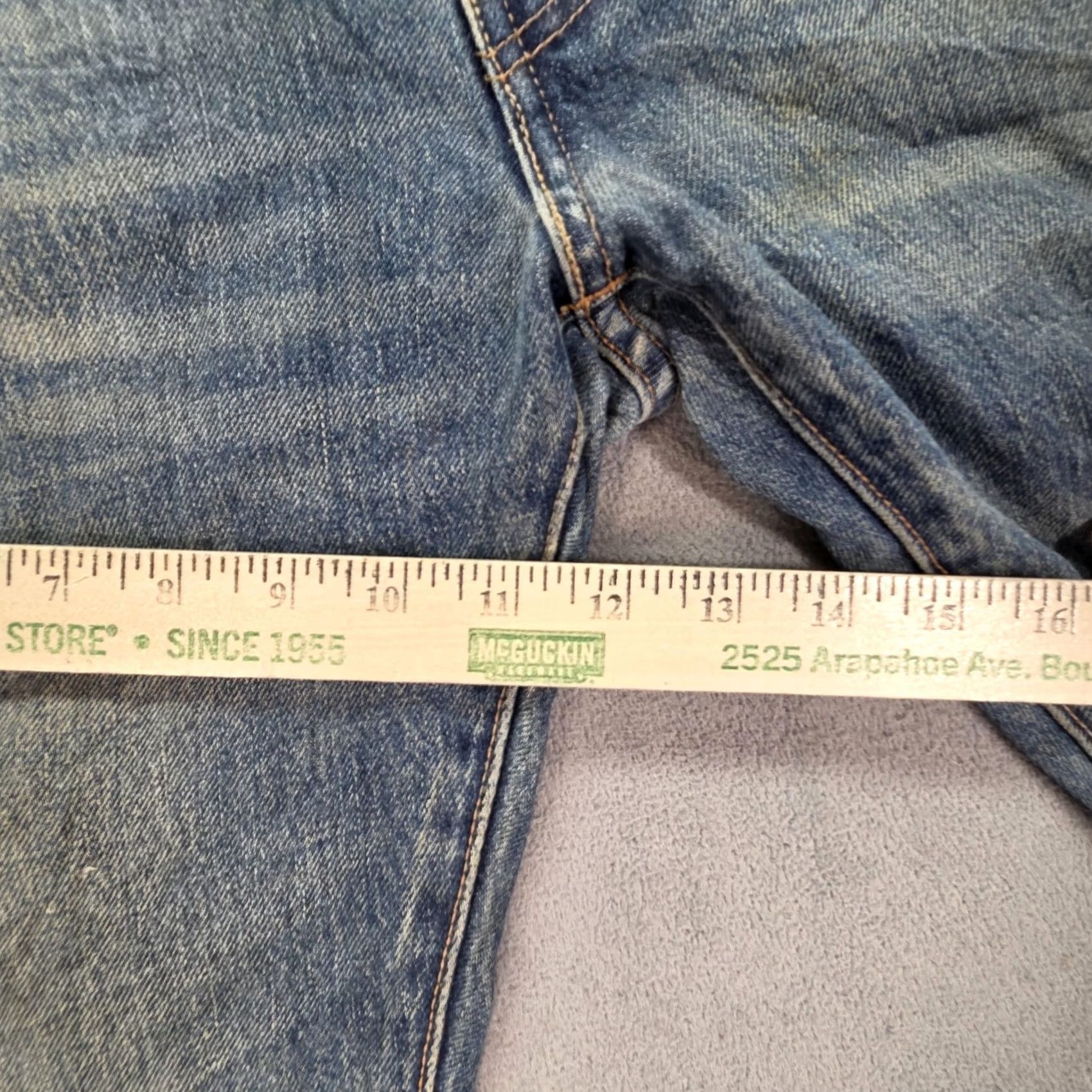 Levi's Levis 511 Jeans Slim Tapered 36x32 Blue Mens Regular Denim Distressed Pocket 501? Size US 36 / EU 52 - 6 Thumbnail
