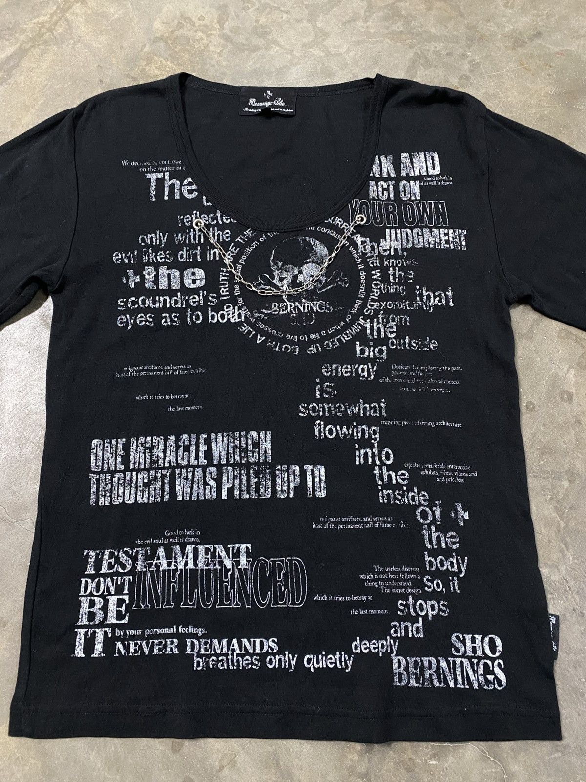 If Six Was Nine × Japanese Brand Japan Berning Sho Skull Bones Poem T 🔥 Size US M / EU 48-50 / 2 - 1 Thumbnail