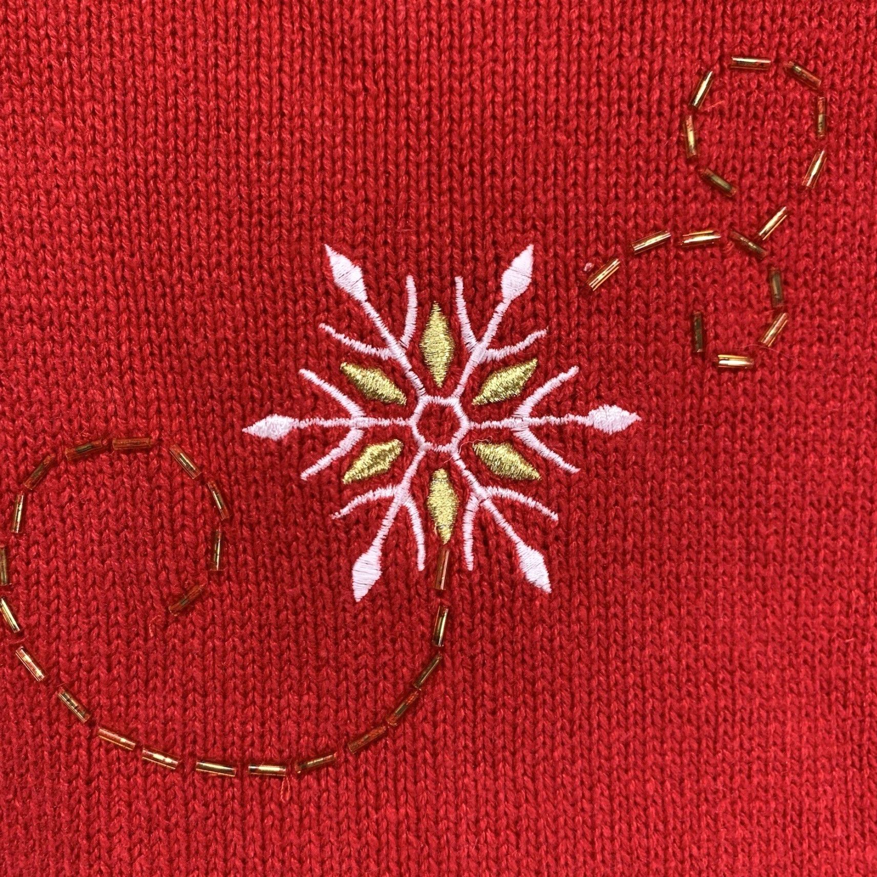 Vintage VINTAGE Southern Lady Womens Vest Sweater Geometric Snowflake Zipper Holiday Christmas Red L Adult Large Womens Size L / US 10 / IT 46 - 4 Thumbnail